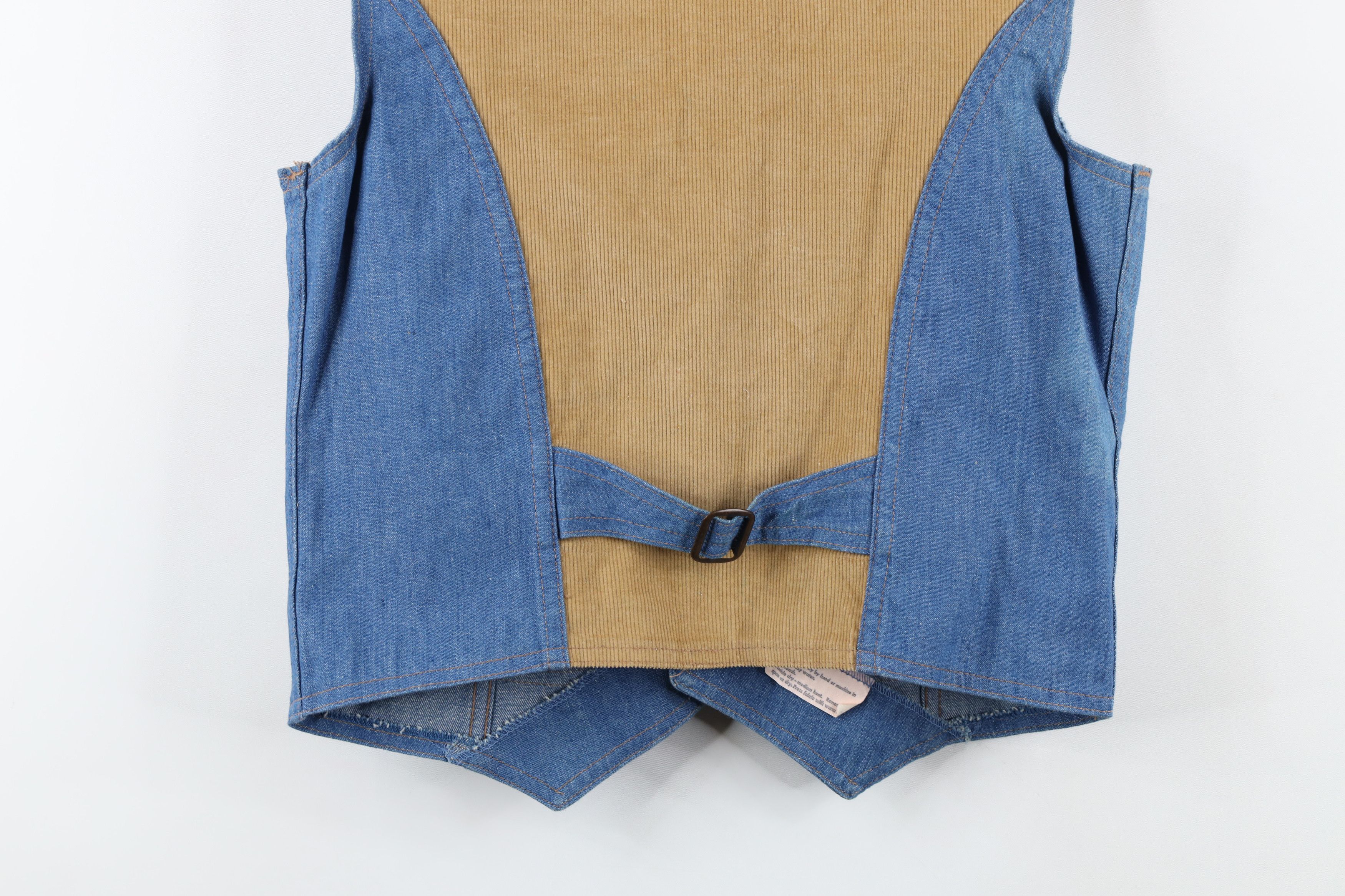 Vintage Vintage 70s Streetwear Corduroy Jean Vest Jacket Blue USA Size US XS / EU 42 / 0 - 15 Thumbnail