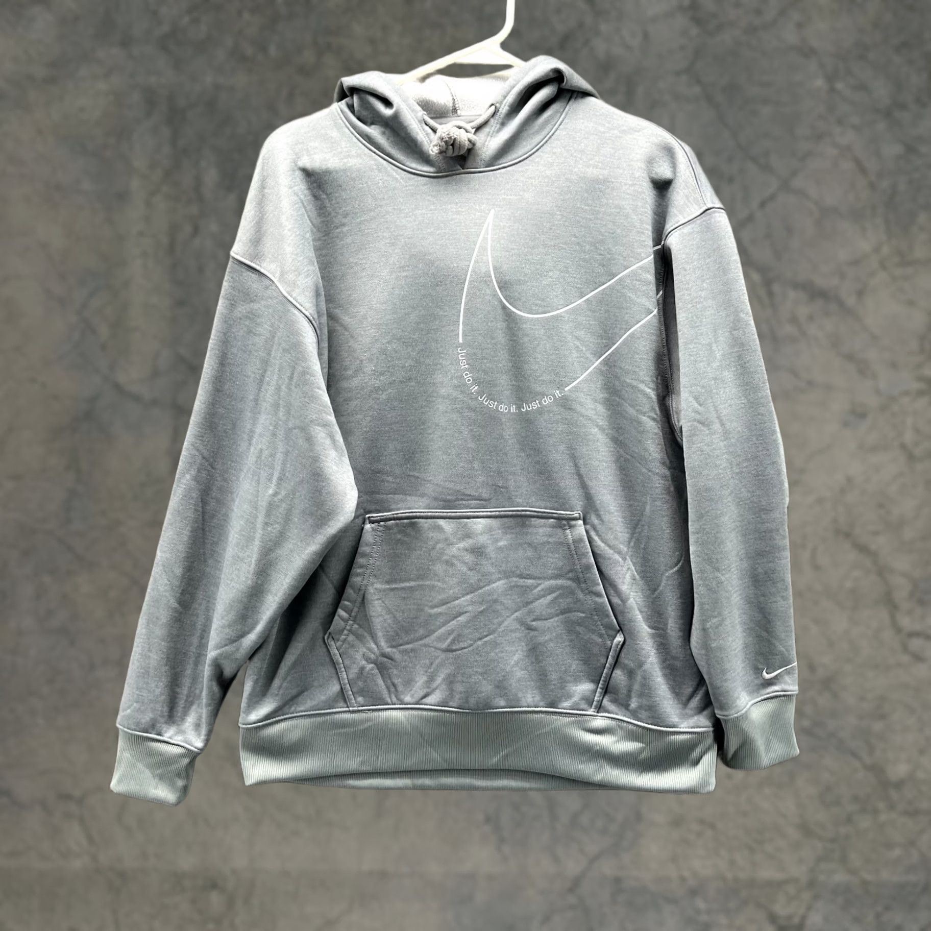 Nike VINTAGE Nike Sweater Shirt Mens Small Gray Hoodie Pullover Therma Jacket Polyester S Gray Logo Knit Pullover Hooded Fall Winter 90s Mens Size US S / EU 44-46 / 1 - 1 Thumbnail