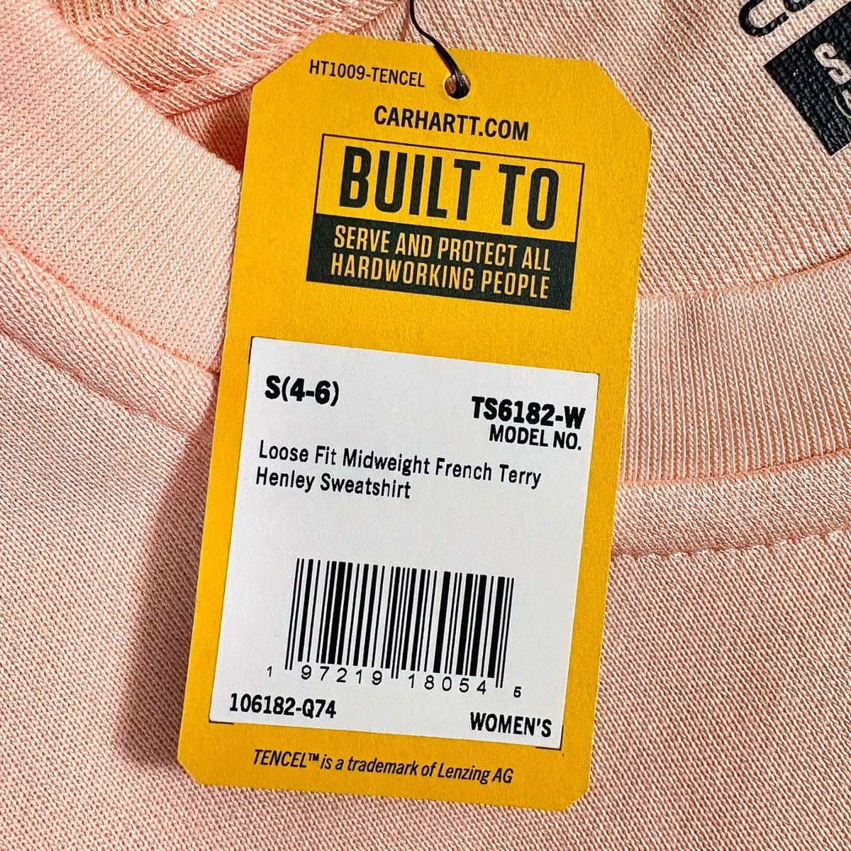 Carhartt Carhartt Women’s Loosefit Peach Henley Sweatshirt Sz S (4-6) Size S / US 4 / IT 40 - 9 Thumbnail