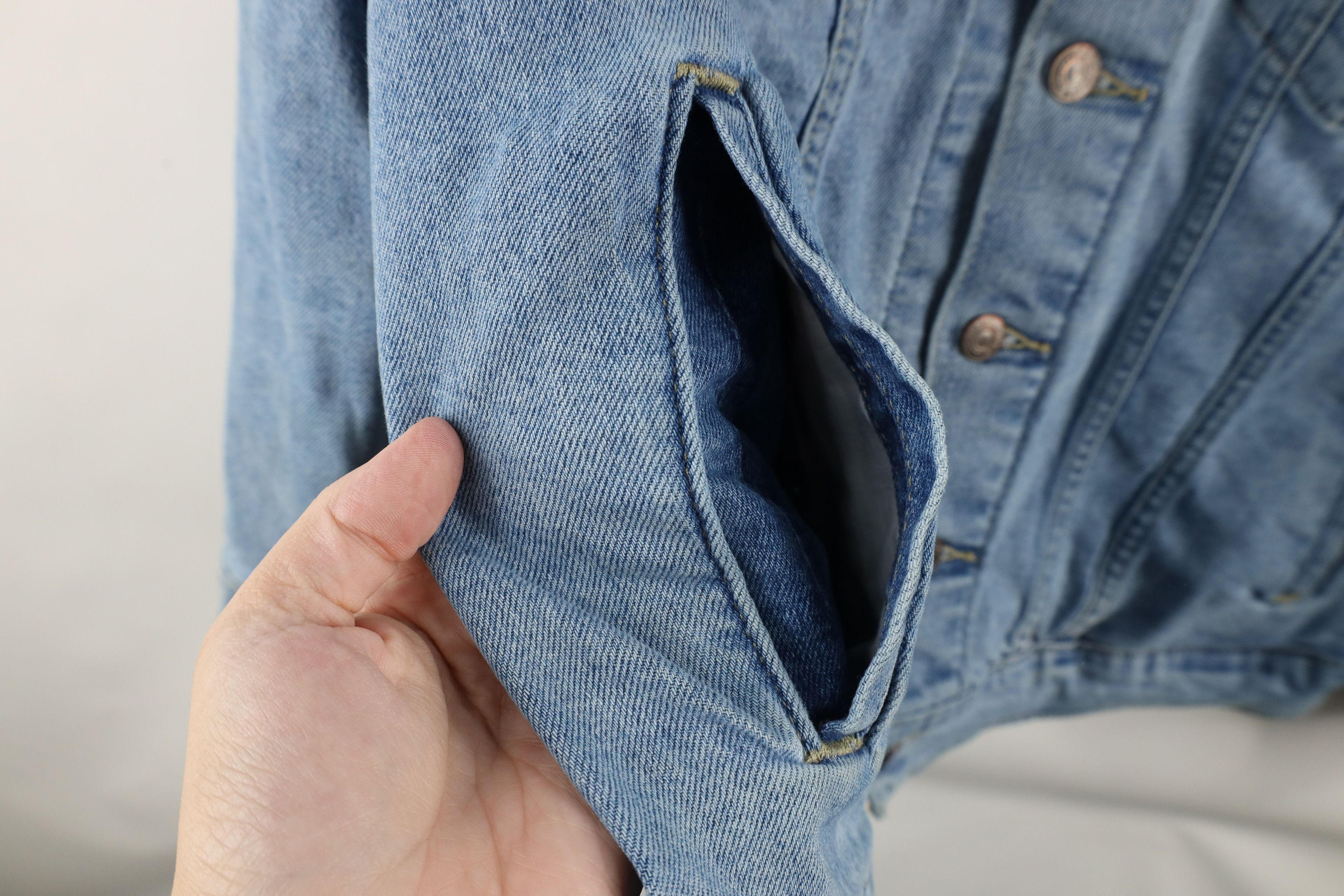 Levi's × Vintage Y2K Levis Stretch Full Button Denim Jean Trucker Jacket Size XL / US 12-14 / IT 48-50 - 10 Thumbnail