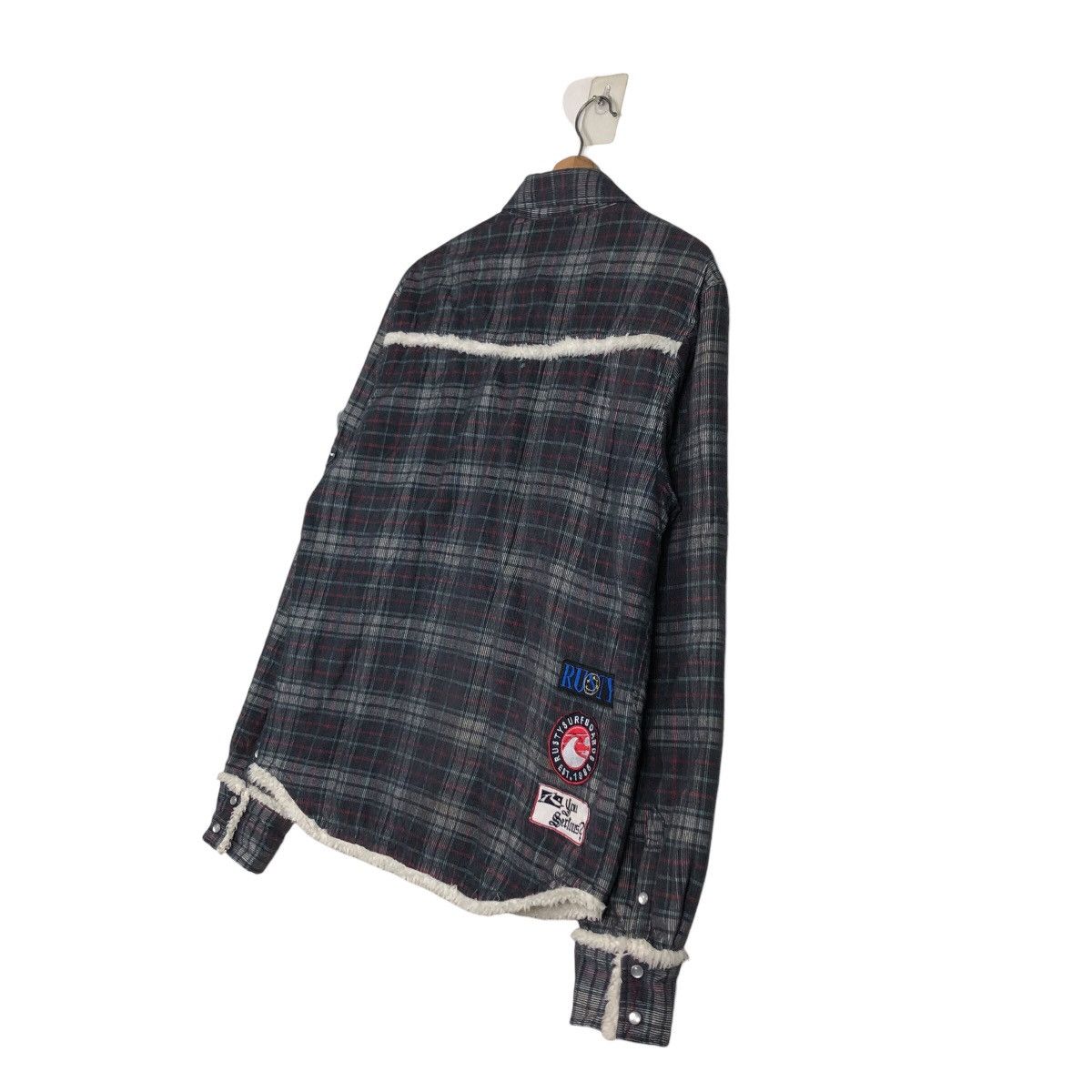 Japanese Brand 📌Rusty Surf Co. Flannel Shirt Jacket Sherpa Blanket Tartan Size US L / EU 52-54 / 3 - 11 Thumbnail