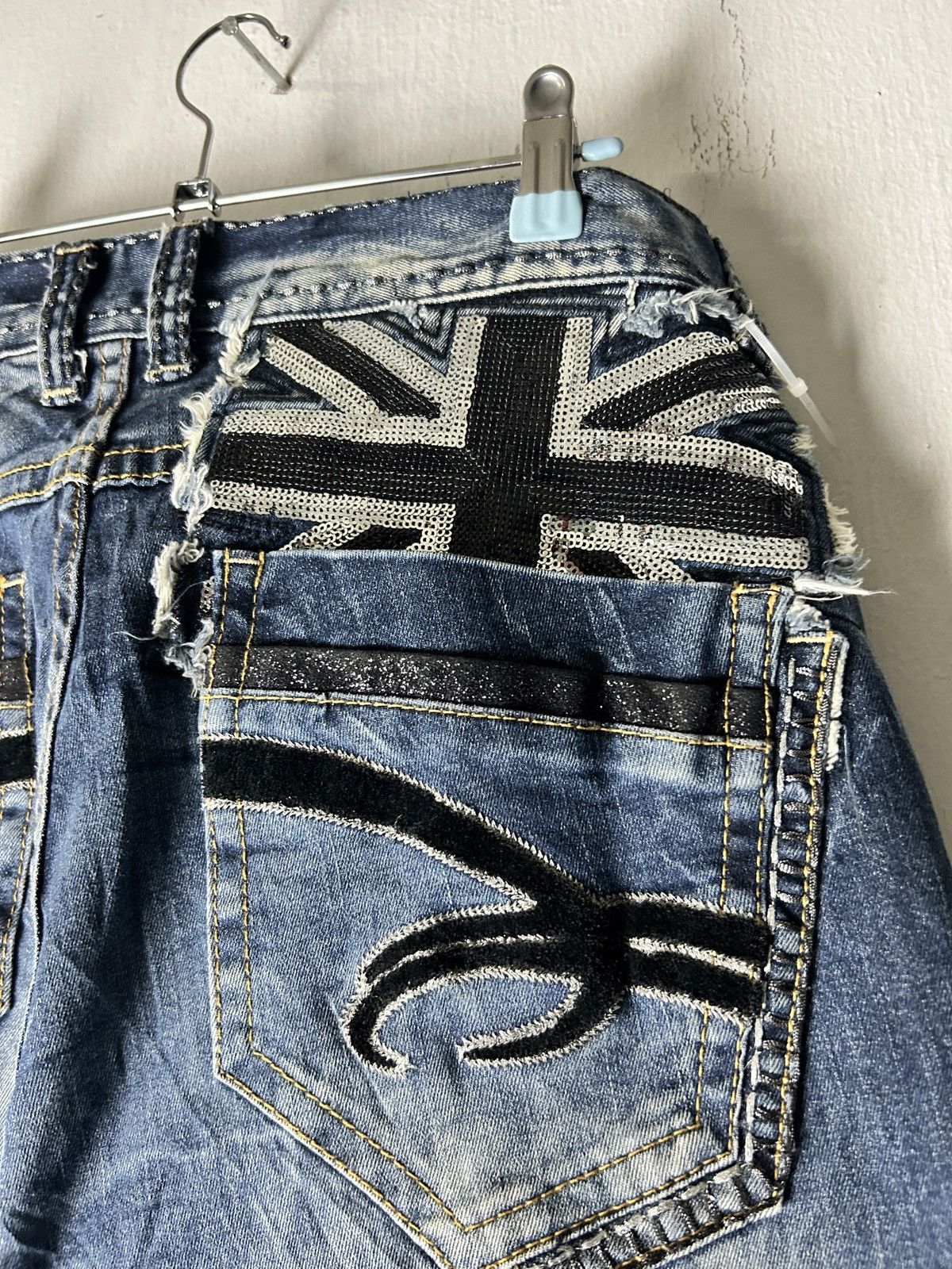 If Six Was Nine Red Pepper Union Jack Punk Flare Jeans Size US 36 / EU 52 - 3 Thumbnail