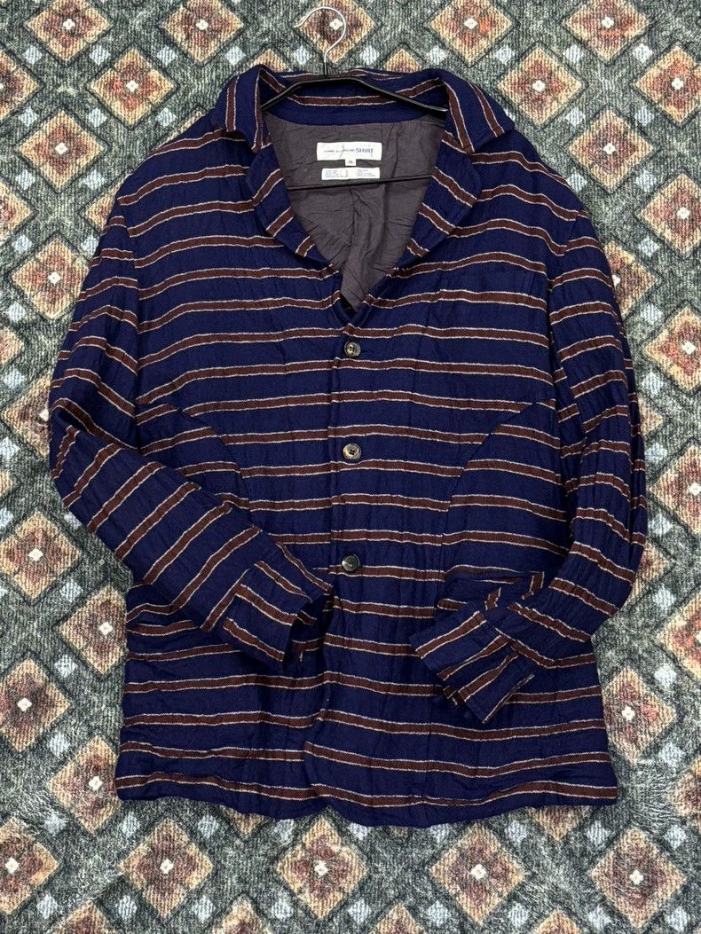 Comme des Garcons Comme Des Garcons Purple red striped fleece suit jacket 25 Size M / US 6-8 / IT 42-44 - 1 Thumbnail