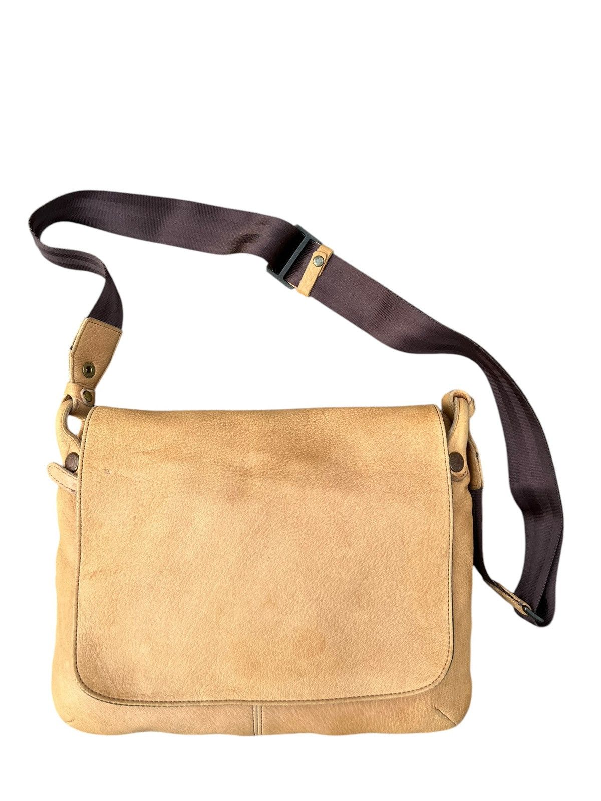 Leather Vintage CASAR Japan Muddy Faded Patina Leather Bag Sling Size ONE SIZE - 6 Thumbnail