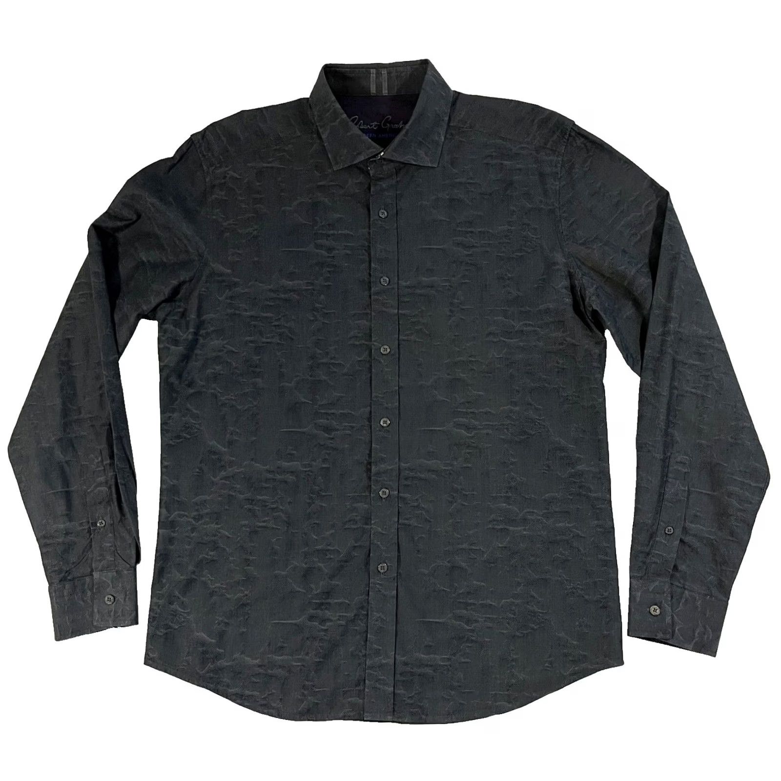 Robert Graham VINTAGE Robert Graham Men’s Button-Up Jacquard Shirt Tailored Size L Gray Cotton Modern American Size US L / EU 52-54 / 3 - 3 Thumbnail