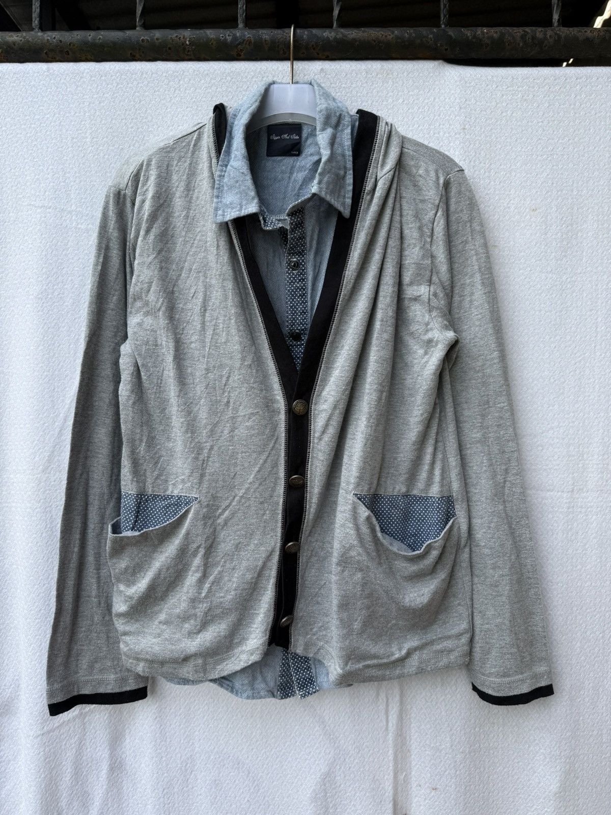 Japanese Brand Double layers cardigan hoodie shirt Size US M / EU 48-50 / 2 - 3 Thumbnail