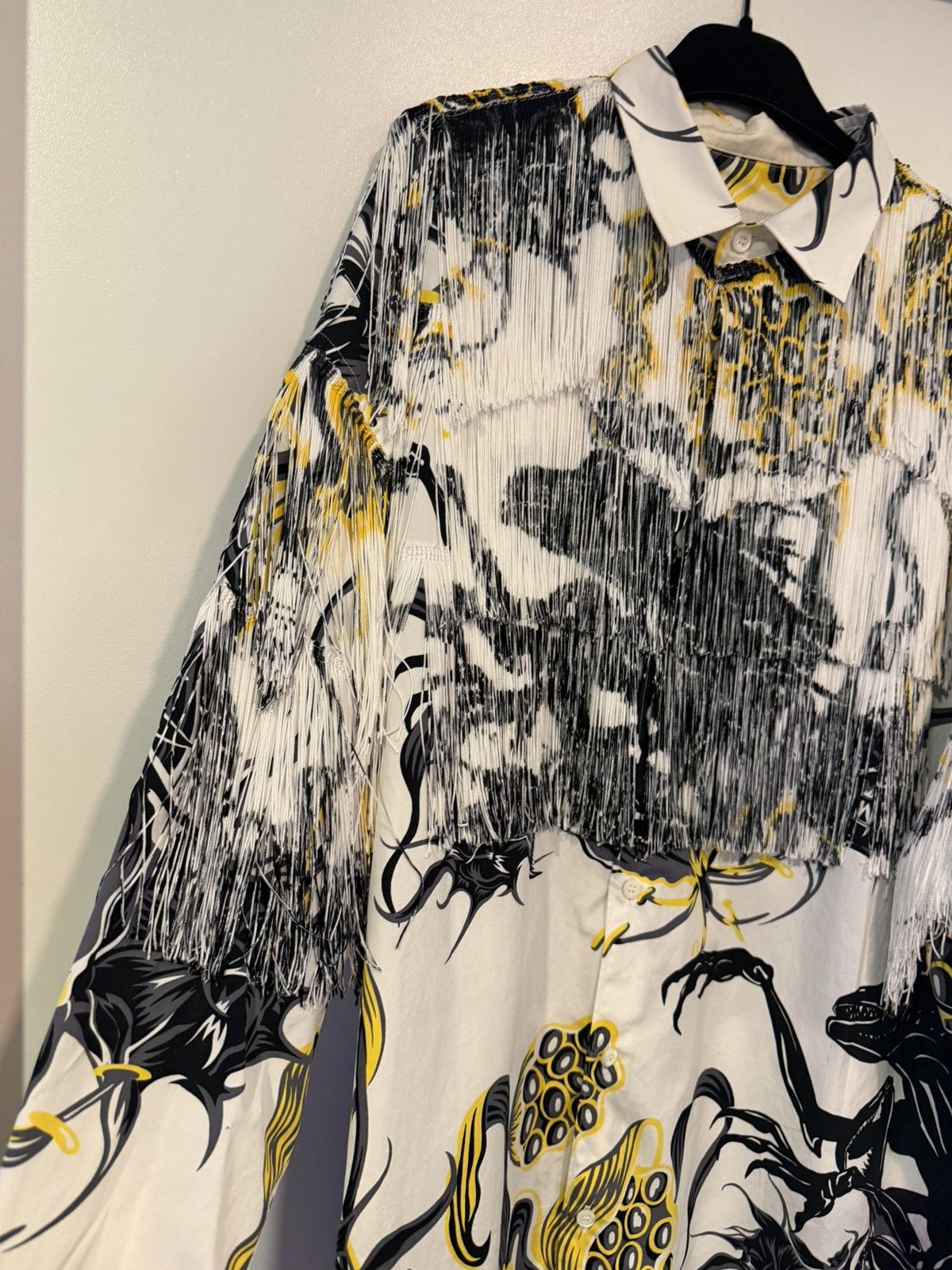 Prada PRINTED COTTON SHIRT WITH FRINGE Size US S / EU 44-46 / 1 - 3 Thumbnail