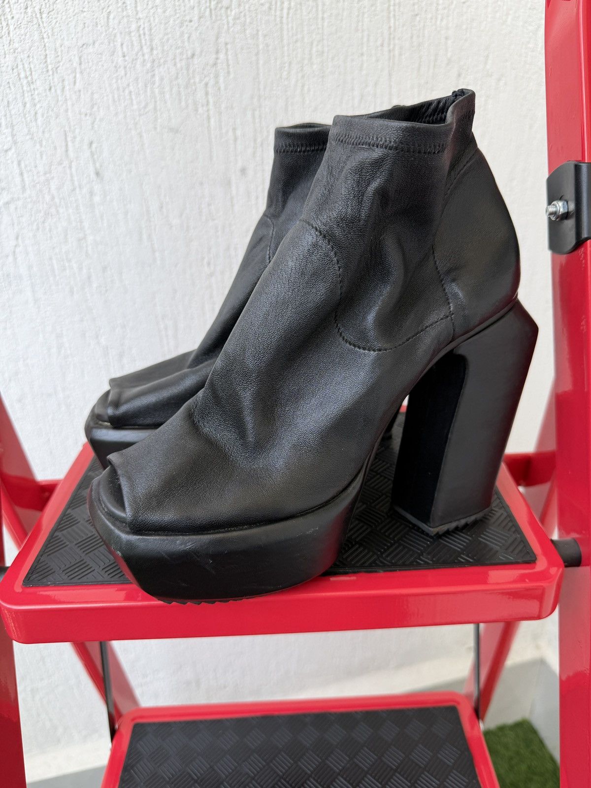 Cinzia Araia 🕷️❤️Peep toe platform boots like rick owens or ann D Size US 8 / IT 38 - 2 Thumbnail