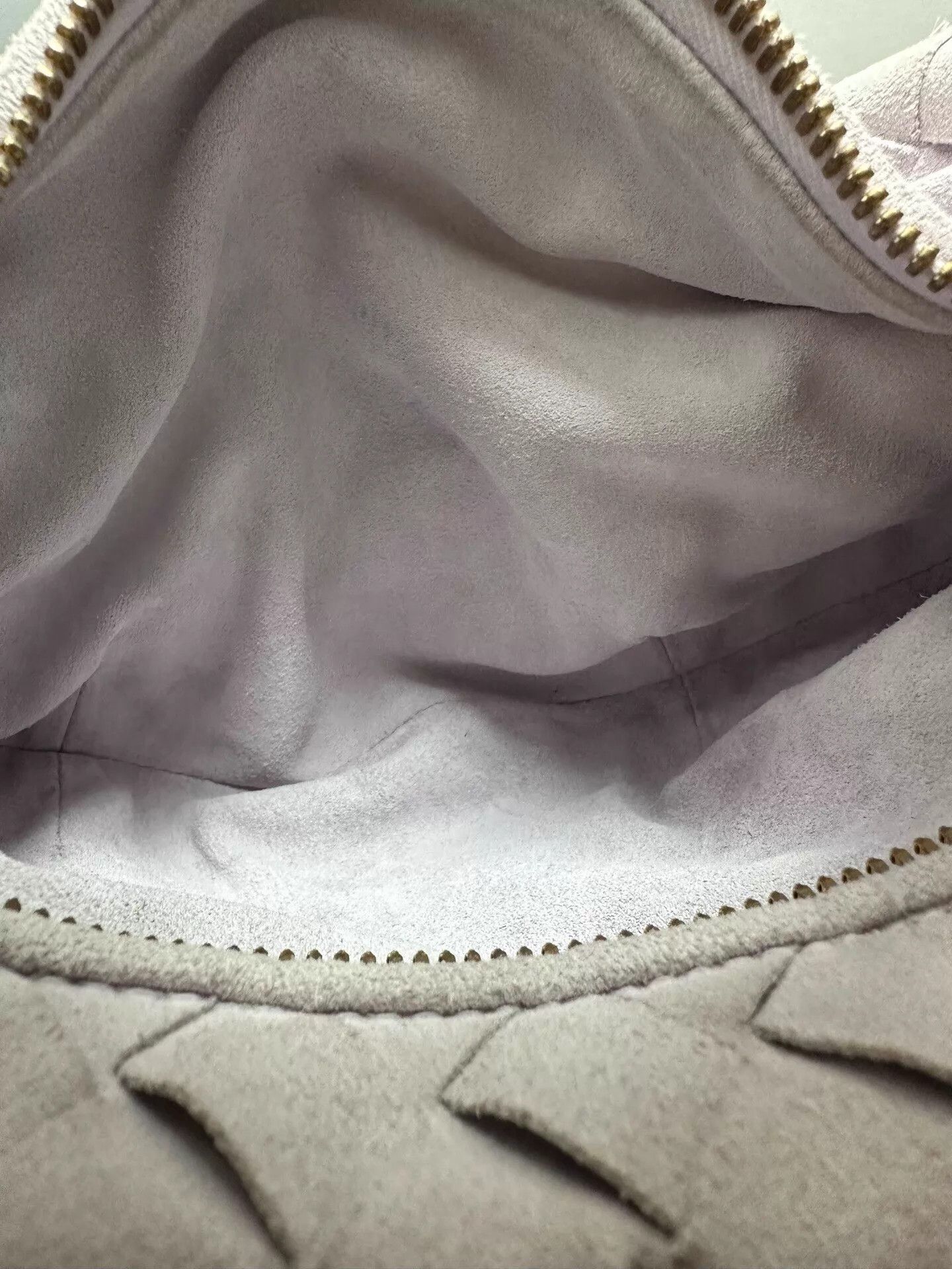 Bottega Veneta BV Mini Jodie Pale Pink Suede Woven Dumpling 23cm Size ONE SIZE - 8 Thumbnail
