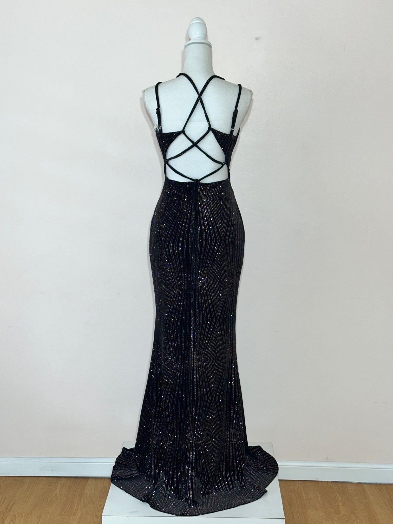 Vintage Windsor Sparkle Diamond Motif Velvet Gown Size M / US 6-8 / IT 42-44 - 5 Thumbnail