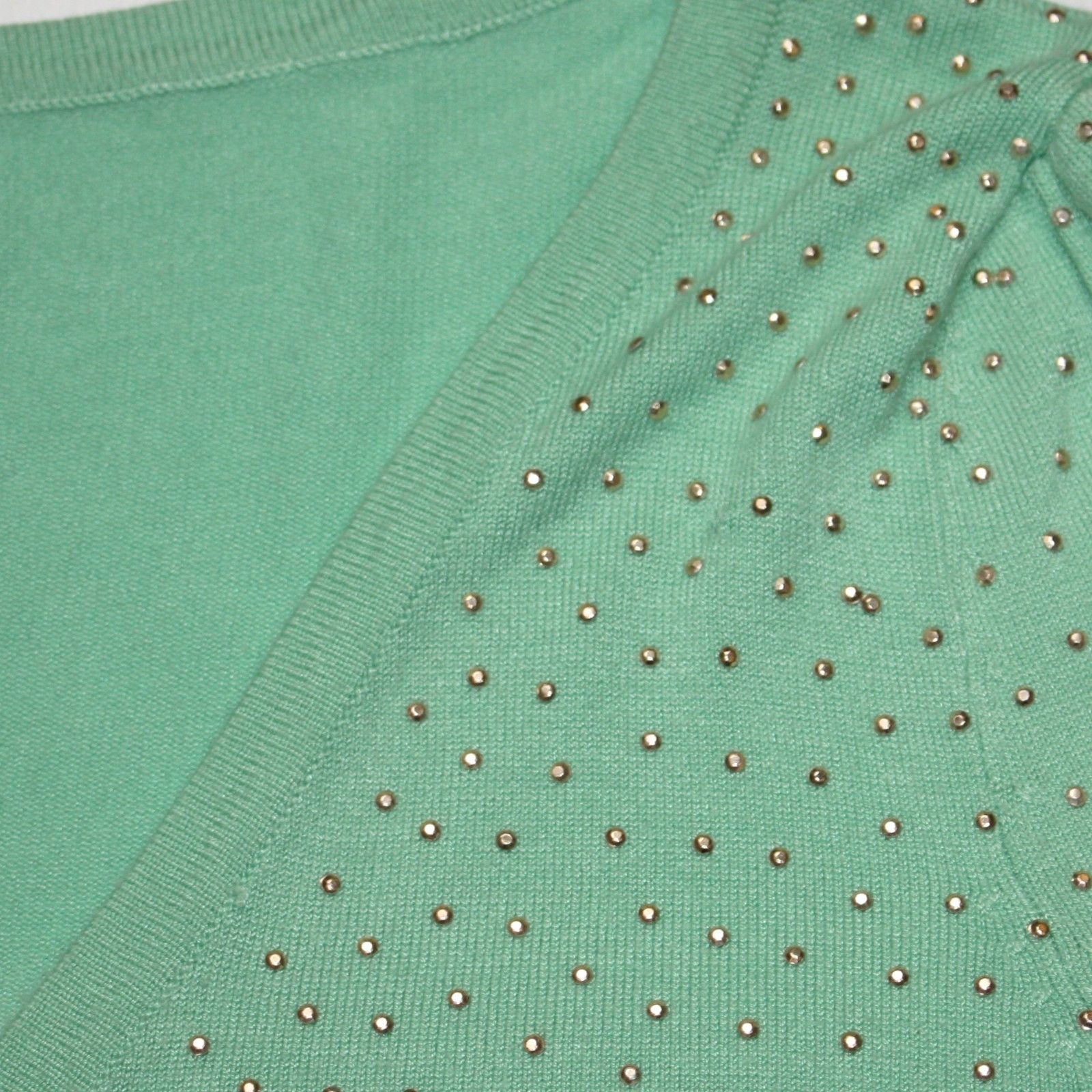 Other Toi et Moi Studded Mint Green V-neck Cardigan in size M/L Size M / US 6-8 / IT 42-44 - 4 Thumbnail