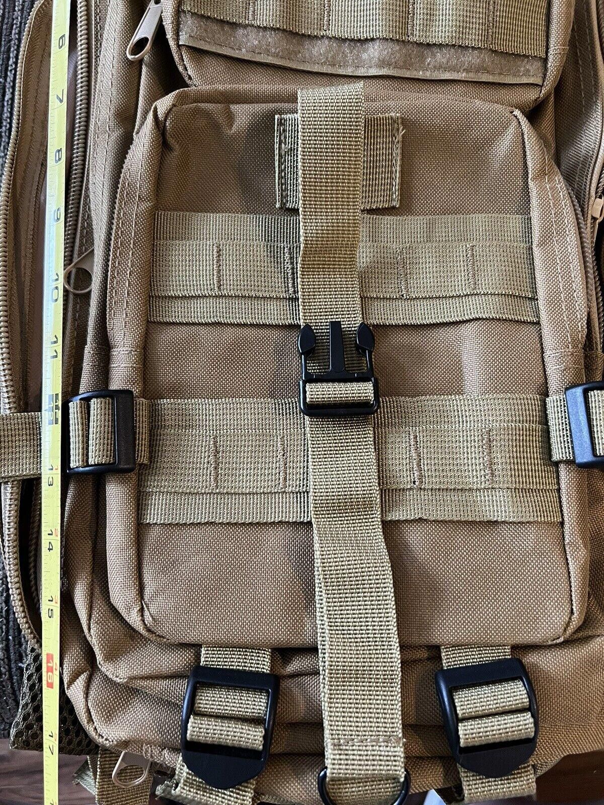 Designer military backpack tan Size ONE SIZE - 1 Thumbnail