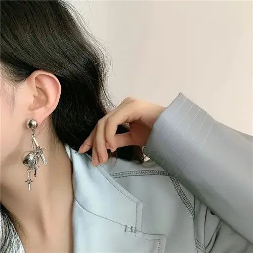 Other Fashionable Star Crystal Metal Ball Drop Earrings Size ONE SIZE - 2 Thumbnail