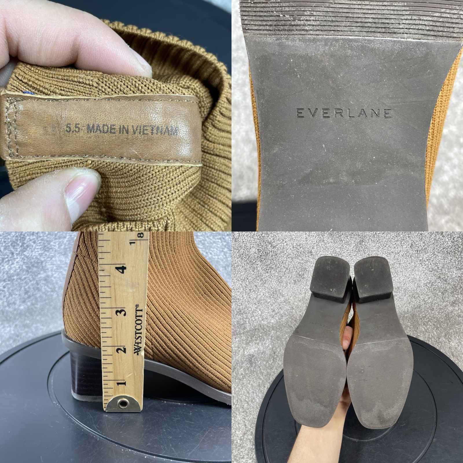 Everlane VINTAGE Everlane Women's Boots Size 5.5 Mid-Calf ReKnit Ankle High Block Heel Brown Casual Shoe Size ONE SIZE - 8 Thumbnail