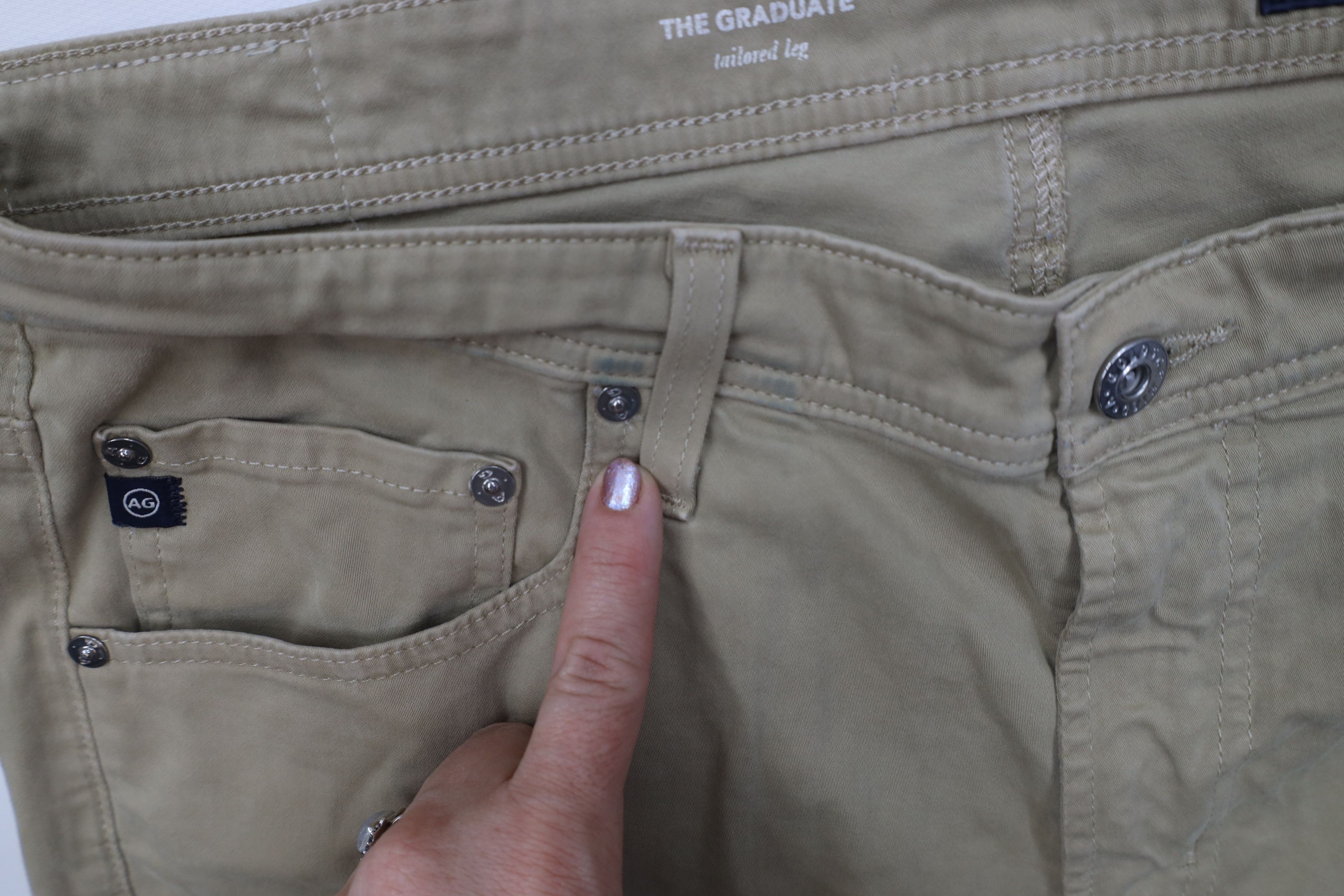 AG Adriano Goldschmied Adriano Goldschmied Graduate Tailored Leg Chino Pants Beige Size US 36 / EU 52 - 5 Thumbnail