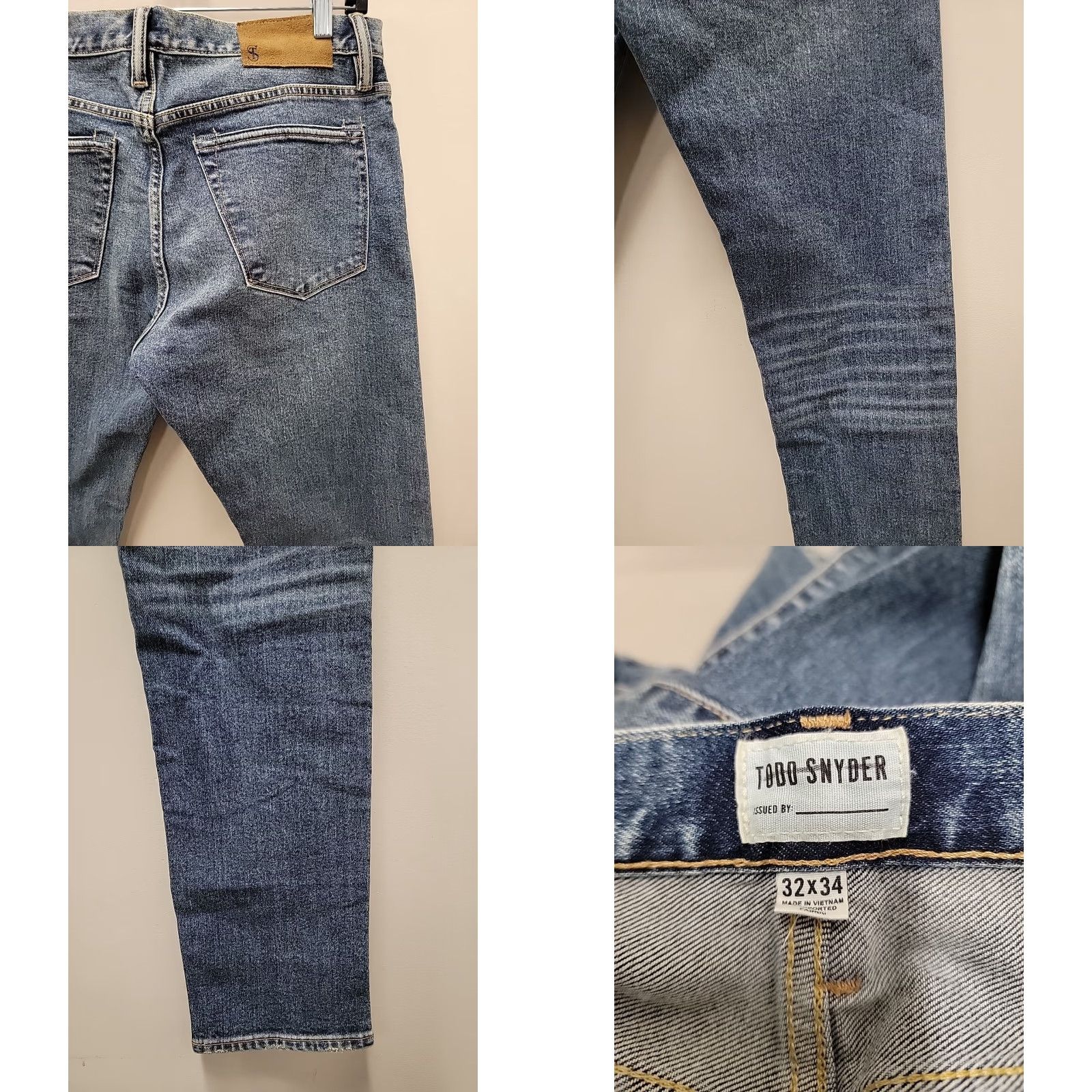 Todd Snyder Todd Snyder Mens Slim Jeans 32x34 5-Pocket Denim Cotton Blend Blue Slim Fit Stretch Size US 32 / EU 48 - 9 Thumbnail