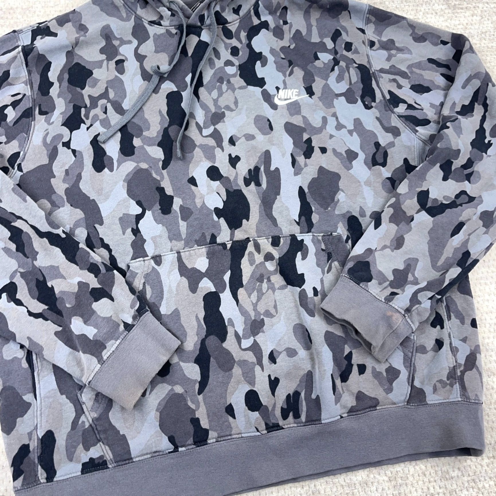 Nike Nike Hoodie Men L Gray Black Camo Sweatshirt Pullover Basic Cotton Retro Sports 80s 90s Hipster Outdoor Mens Size US L / EU 52-54 / 3 - 2 Thumbnail