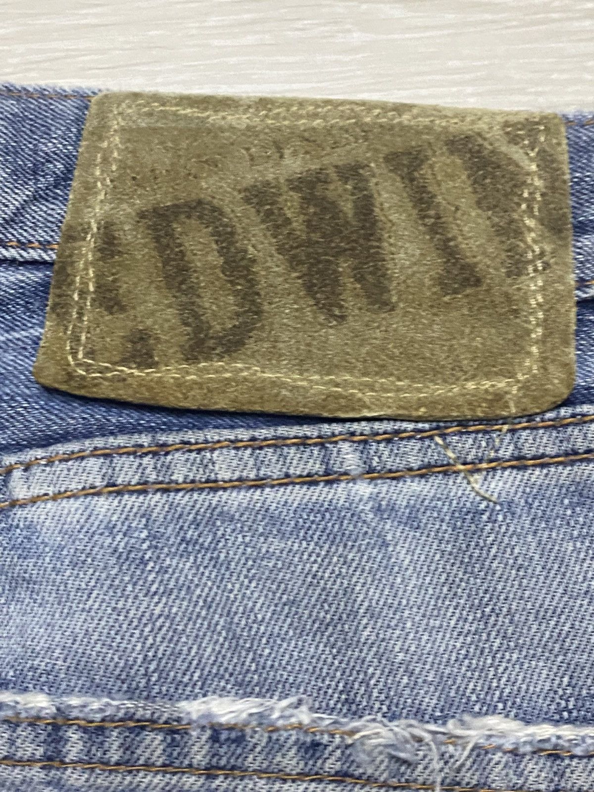 Japanese Brand Vintage Edwin Faded Wash Distressed Loose Jeans Size US 32 / EU 48 - 11 Thumbnail