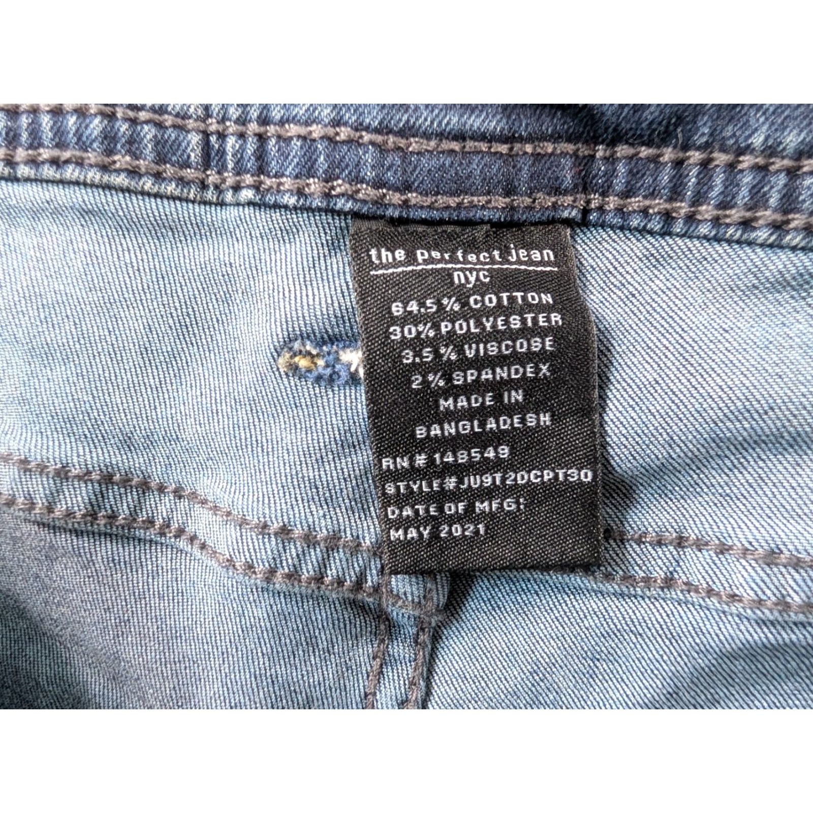 Denime The Perfect Jean NYC Jeans Mens 29x29 Dark Blue Skinny Fit Stretch Denim Pants Size US 29 - 5 Thumbnail