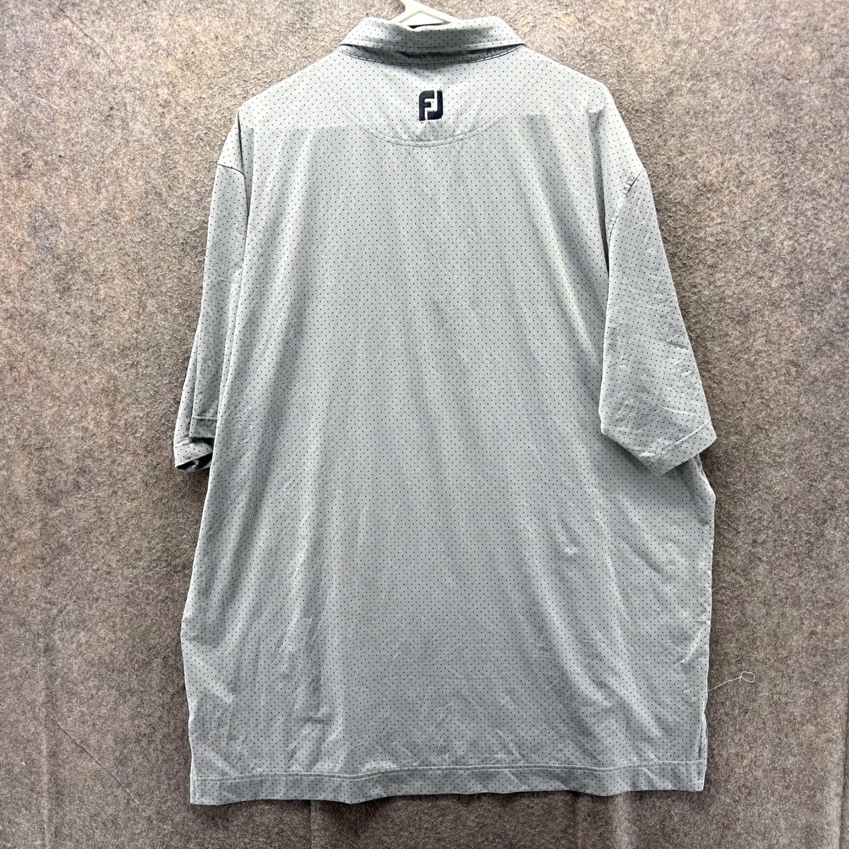 Footjoy FootJoy Polo Shirt Mens 2XL Gray Polka Dot Golf Performance Stretch Short Sleeve Size US XXL / EU 58 / 5 - 2 Thumbnail