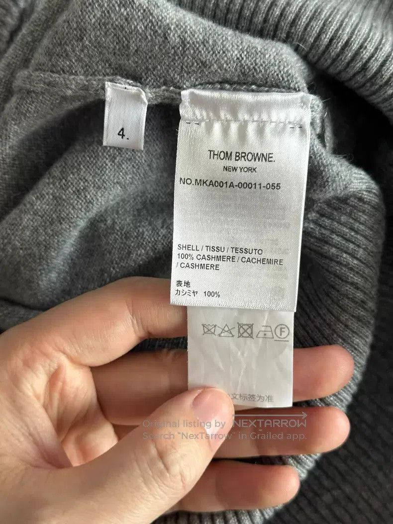 Thom Browne Thom Browne Gray cashmere sweater Size US XL / EU 56 / 4 - 4 Thumbnail