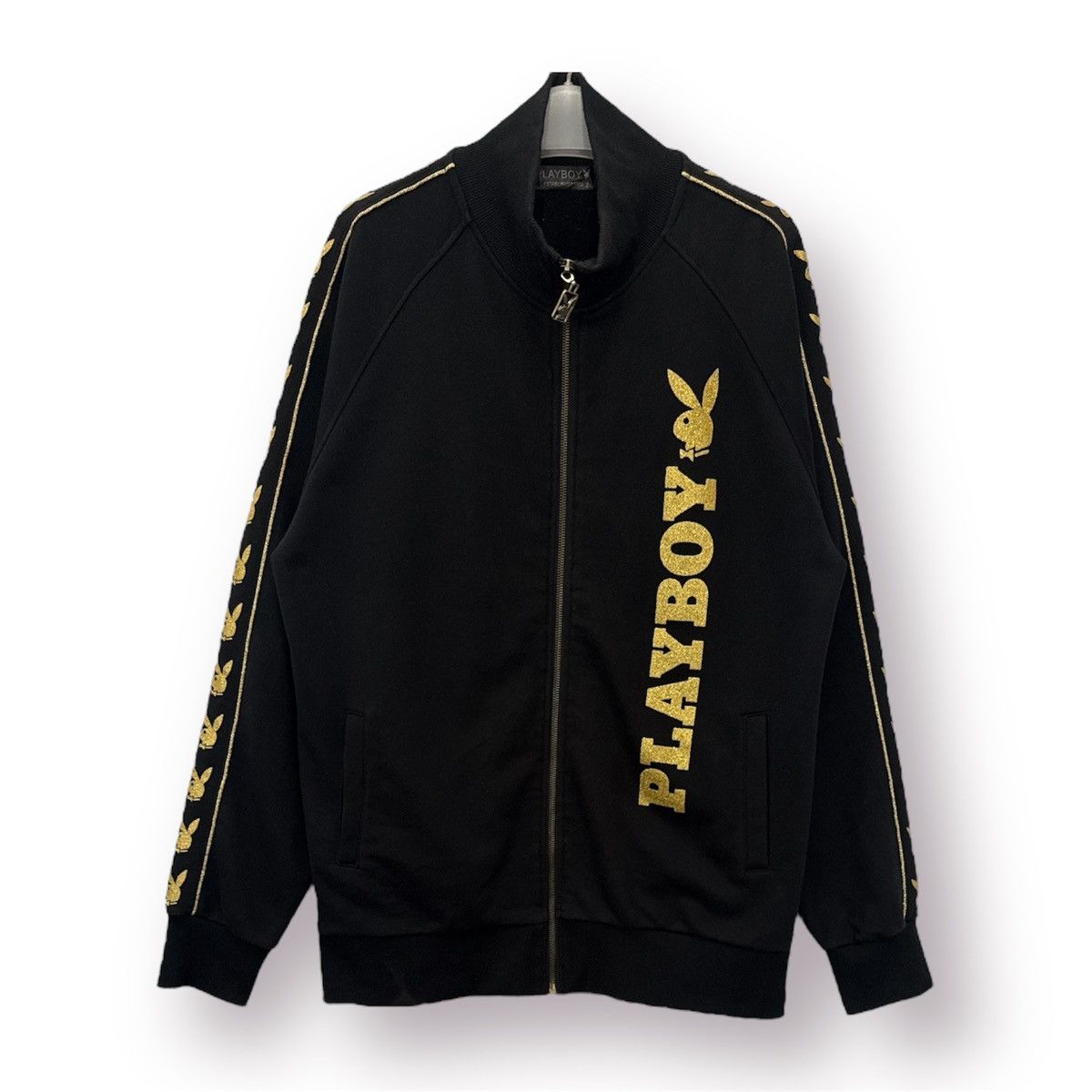 Playboy 🔥 PLAYBOY SIDETAPE BIG LOGO SPELLOUT SWEAT JACKET - 3L Size US L / EU 52-54 / 3 - 2 Thumbnail