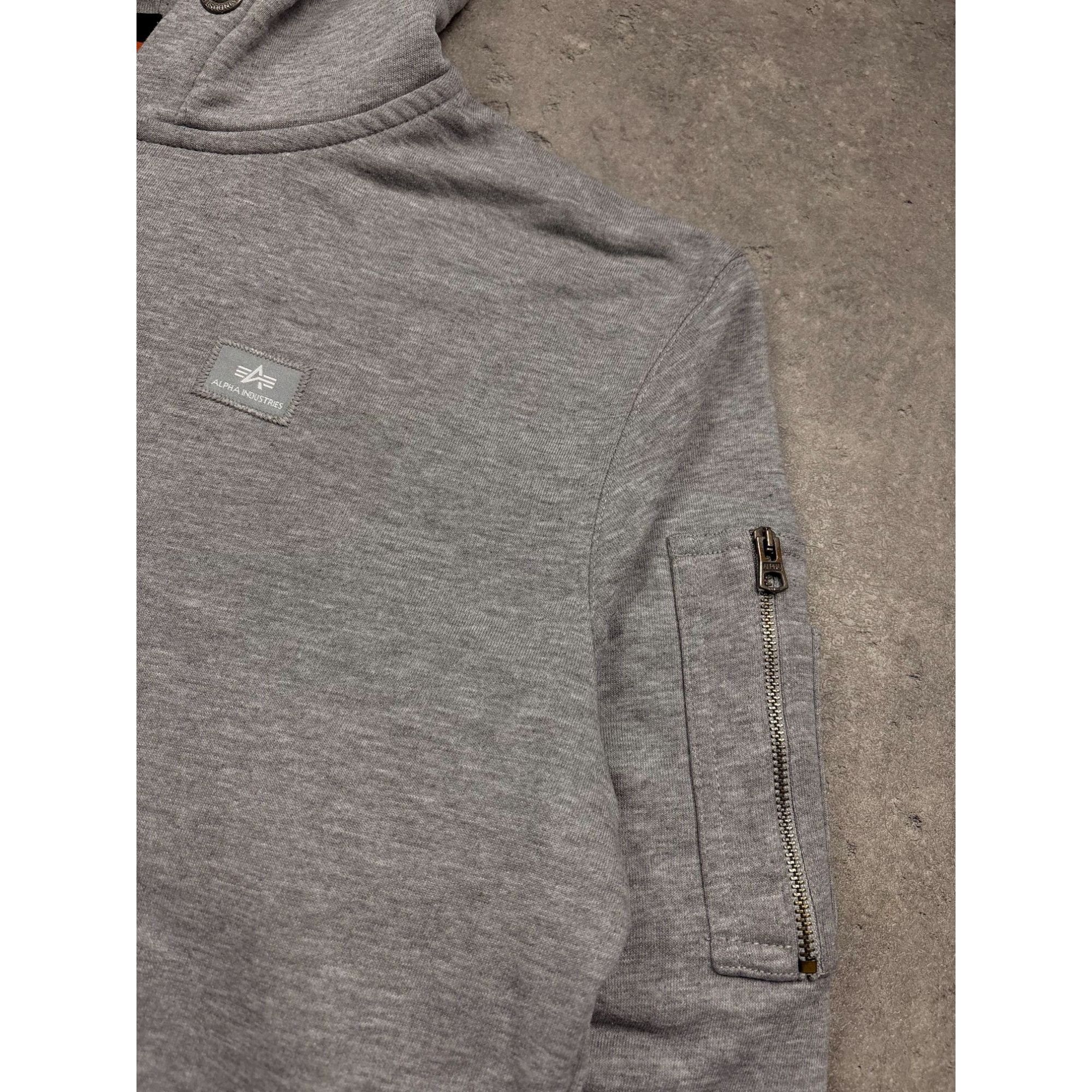 Alpha Industries Alpha Industries Gray Pullover Hoodie With Zippered Sleeve P Size US L / EU 52-54 / 3 - 3 Thumbnail