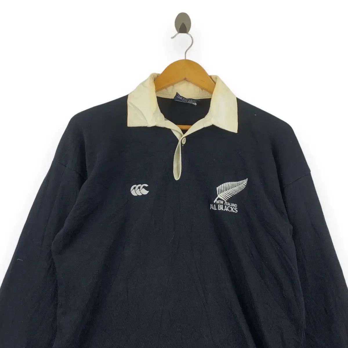 Canterbury of New Zealand Vintage 90’ CANTERBURY ALL BLACKS RUGBY Jersey Tee Shirt Size US M / EU 48-50 / 2 - 2 Thumbnail
