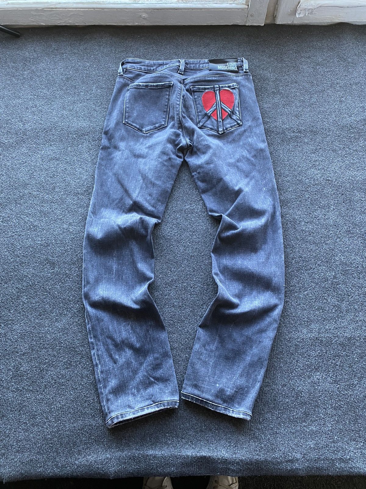 Love Moschino 🔥Love Moschino Gray Heart Logo Women Jeans 27 goth emo alt Size 27" / US 4 / IT 40 - 17 Thumbnail