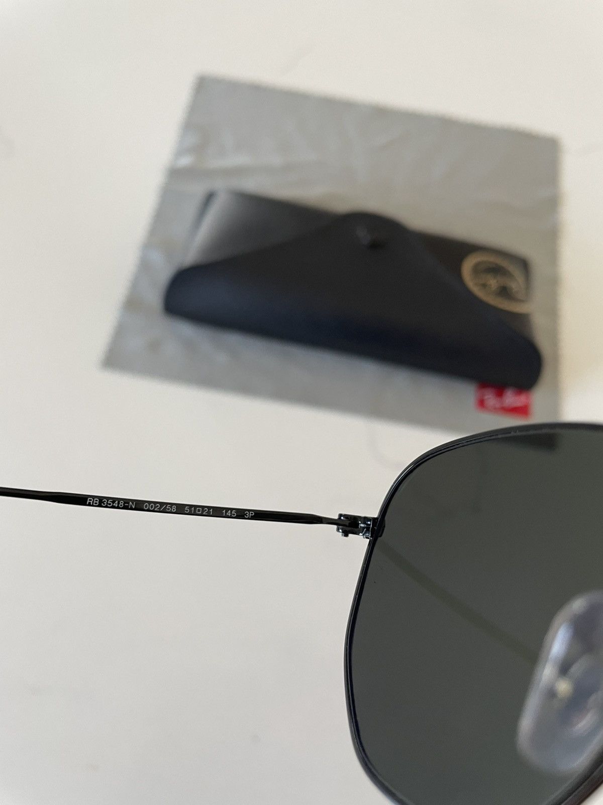 RayBan Ray Ban RayBan Polarized Hexagonal Black Green 51-21 Size ONE SIZE - 5 Thumbnail