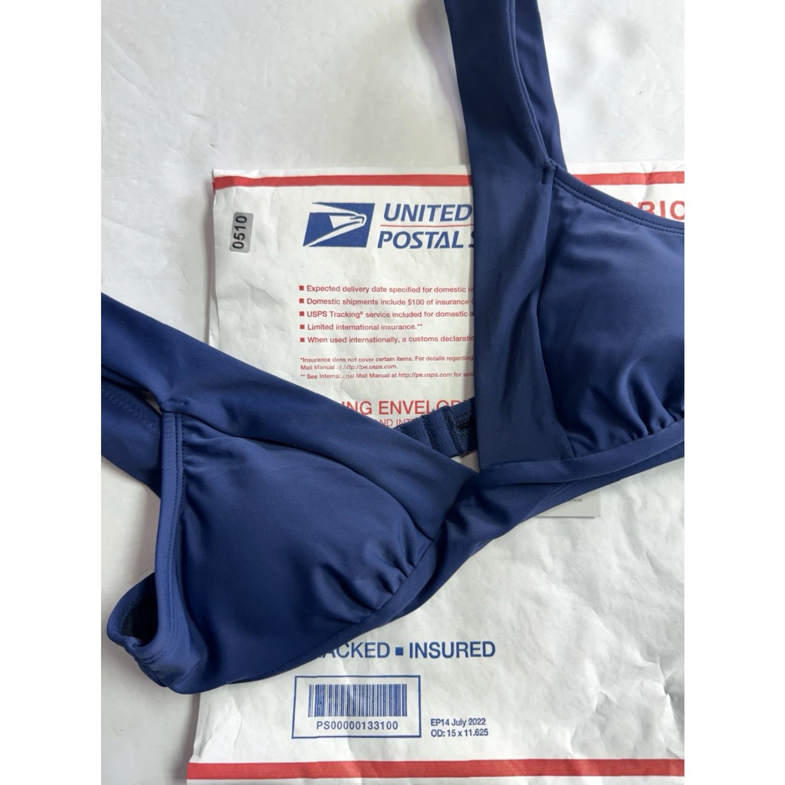 Vintage CUPSHE Bikini Top Navy Blue Striped Halter Push Up Size Small Bathing Suit Women C Cup She Nautical Classic Size S / US 4 / IT 40 - 8 Thumbnail
