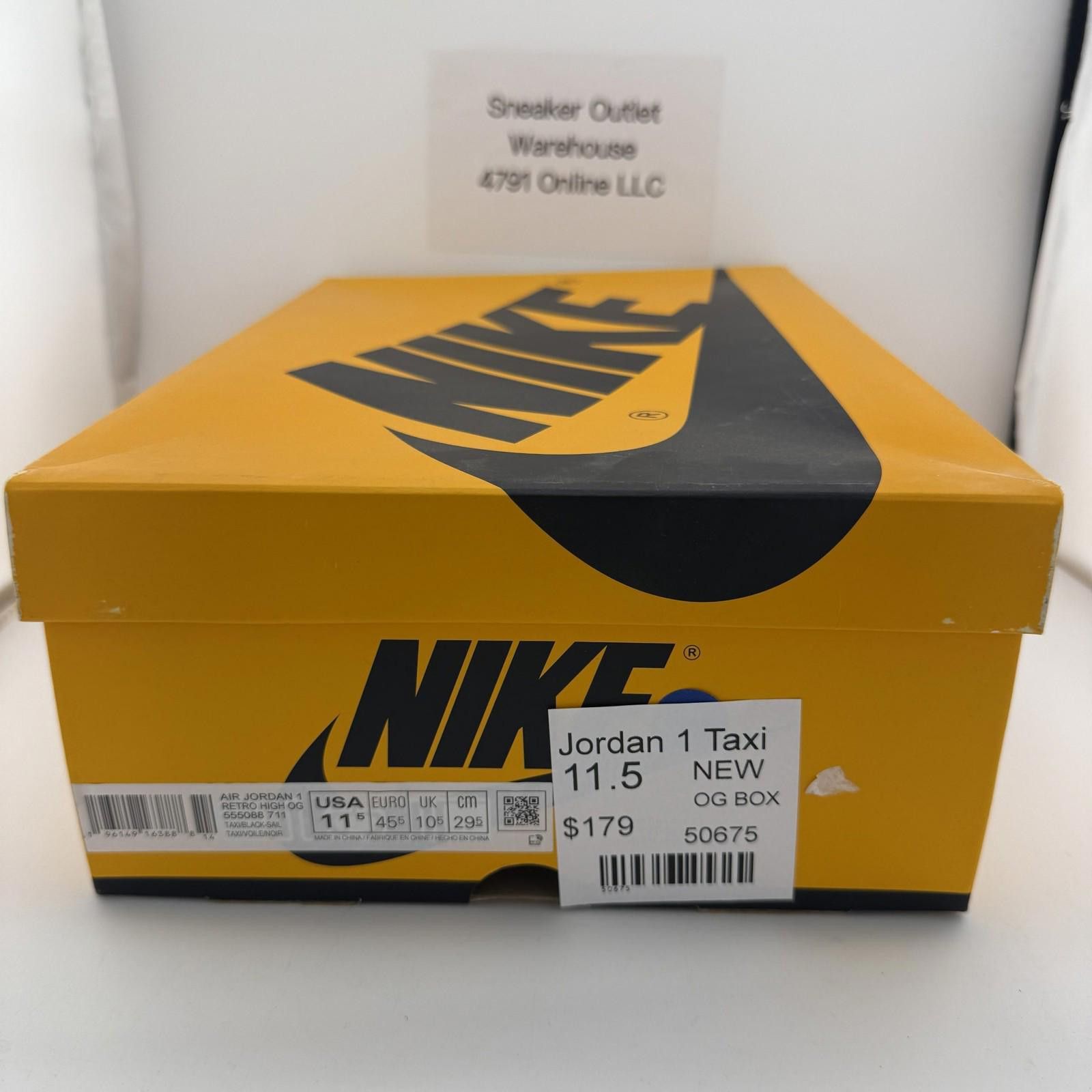 Nike Air Jordan 1 Retro High OG Taxi Black Sail 11.5 New OG Box Size US 11.5 / EU 44-45 - 7 Thumbnail