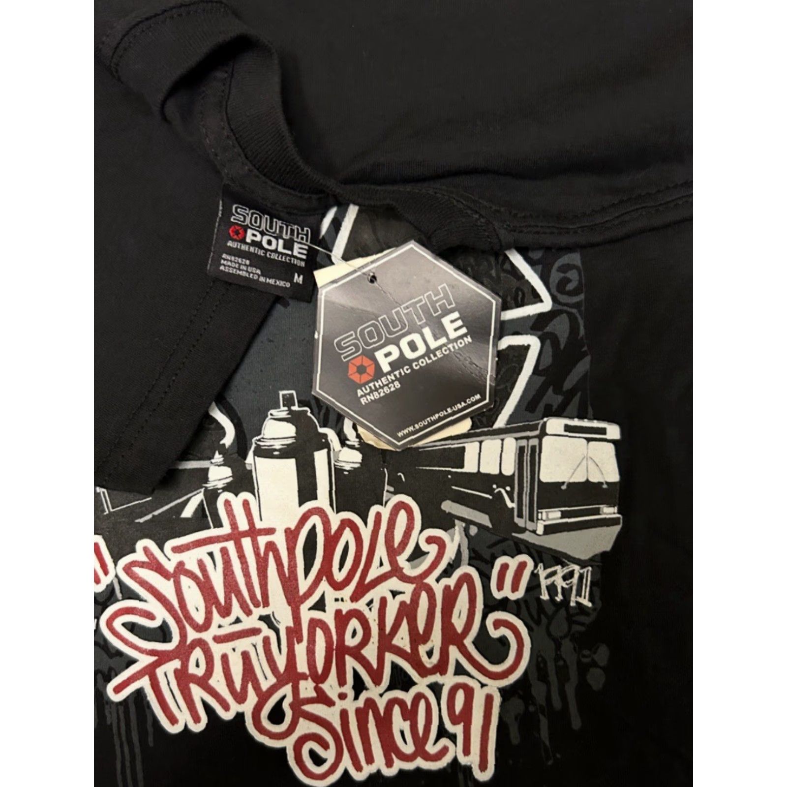 Southpole VINTAGE Southpole Graffiti Hip Hop Logo VTG Shirt Mens M Black Short Sleeve 90s Y2K Logo New Tags Size US M / EU 48-50 / 2 - 2 Thumbnail
