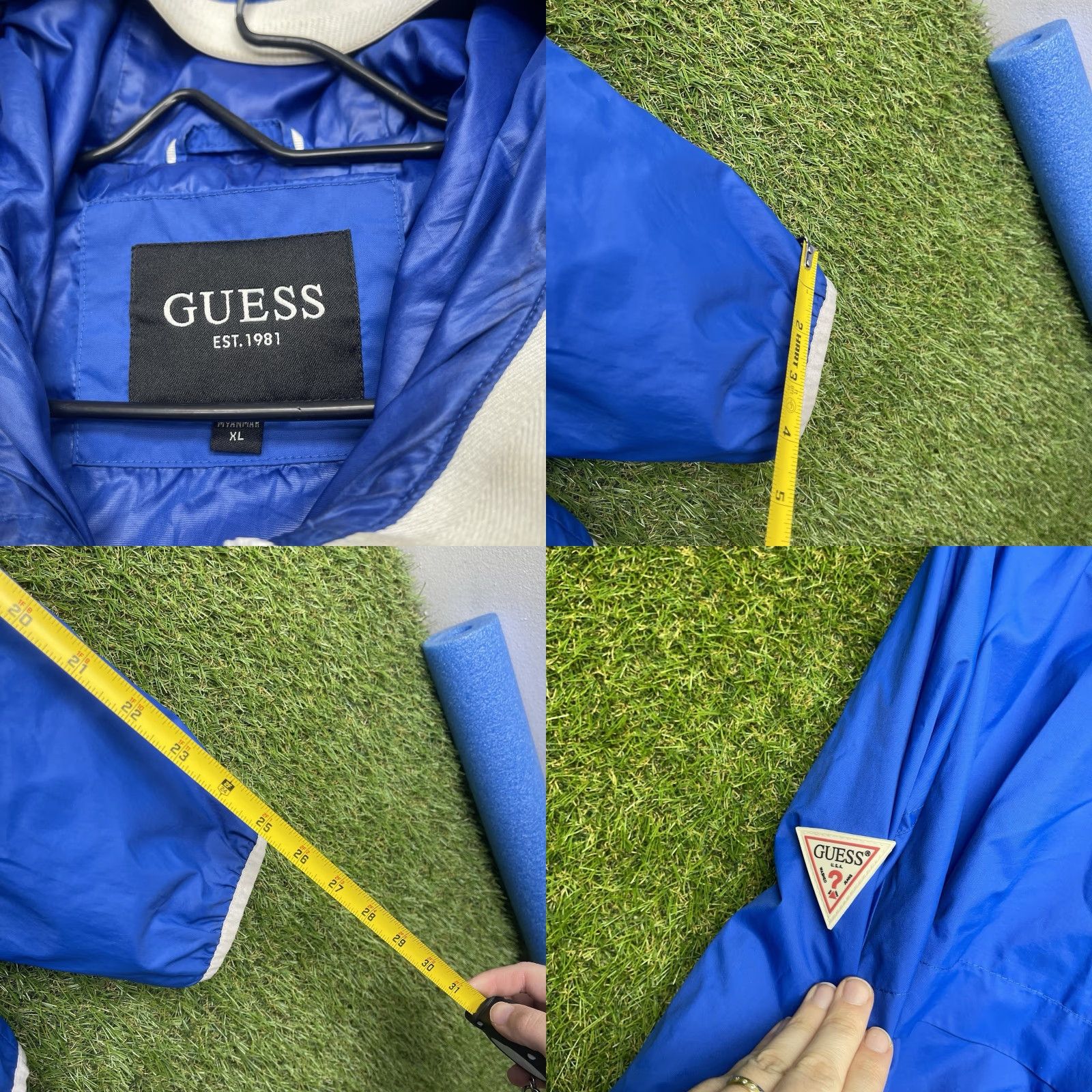 Guess Gu ess Windbreaker Jacket Mens XL Full Zip Hooded Casual Outdoor Blue - Guess Windbreaker Jacket Mens XL Full Zip Hooded Lightweight Outdoor Blue Size US XL / EU 56 / 4 - 8 Thumbnail
