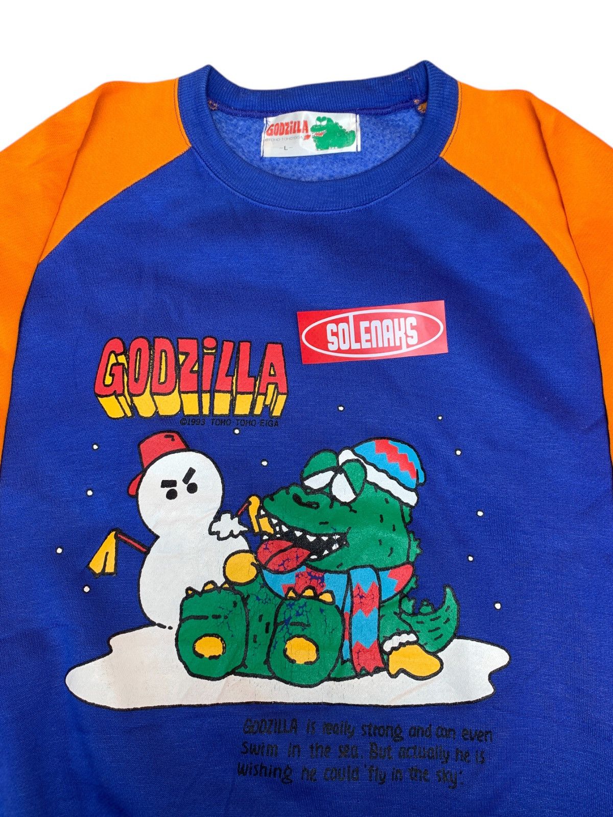 Japanese Brand × Vintage Vtg godzilla toho cartoon sweatshirt Size US M / EU 48-50 / 2 - 3 Thumbnail