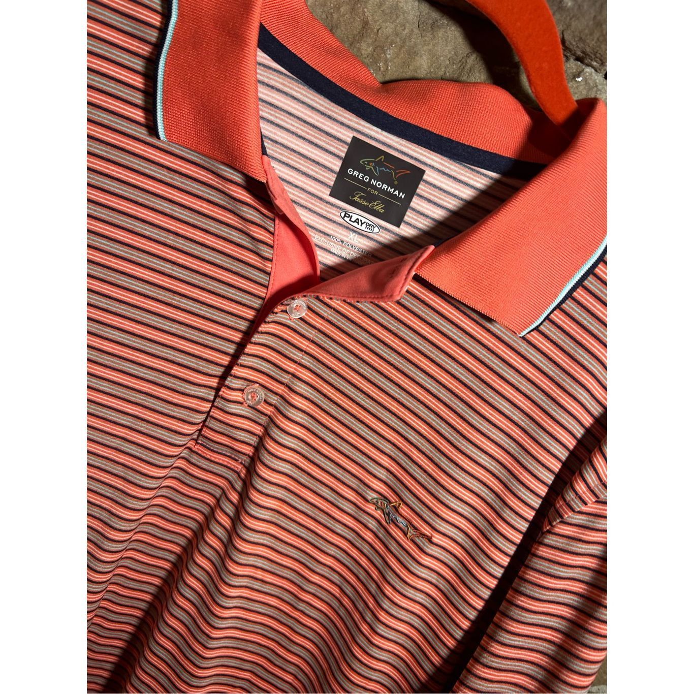 Greg Norman Greg Norman Tasso Ella Play dry Salmon Orange White golf pol Size US XL / EU 56 / 4 - 2 Thumbnail
