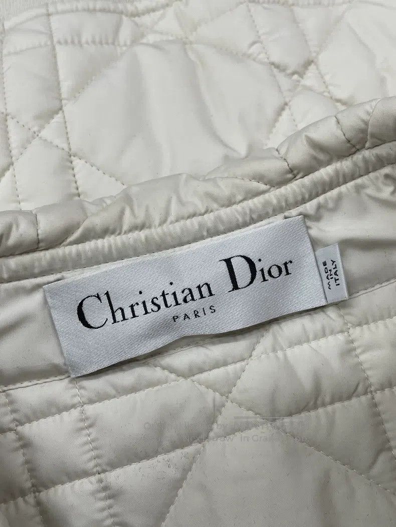 Dior Dior White diamond plaid navy collar down vest jacket Size XS / US 0-2 / IT 36-38 - 4 Thumbnail