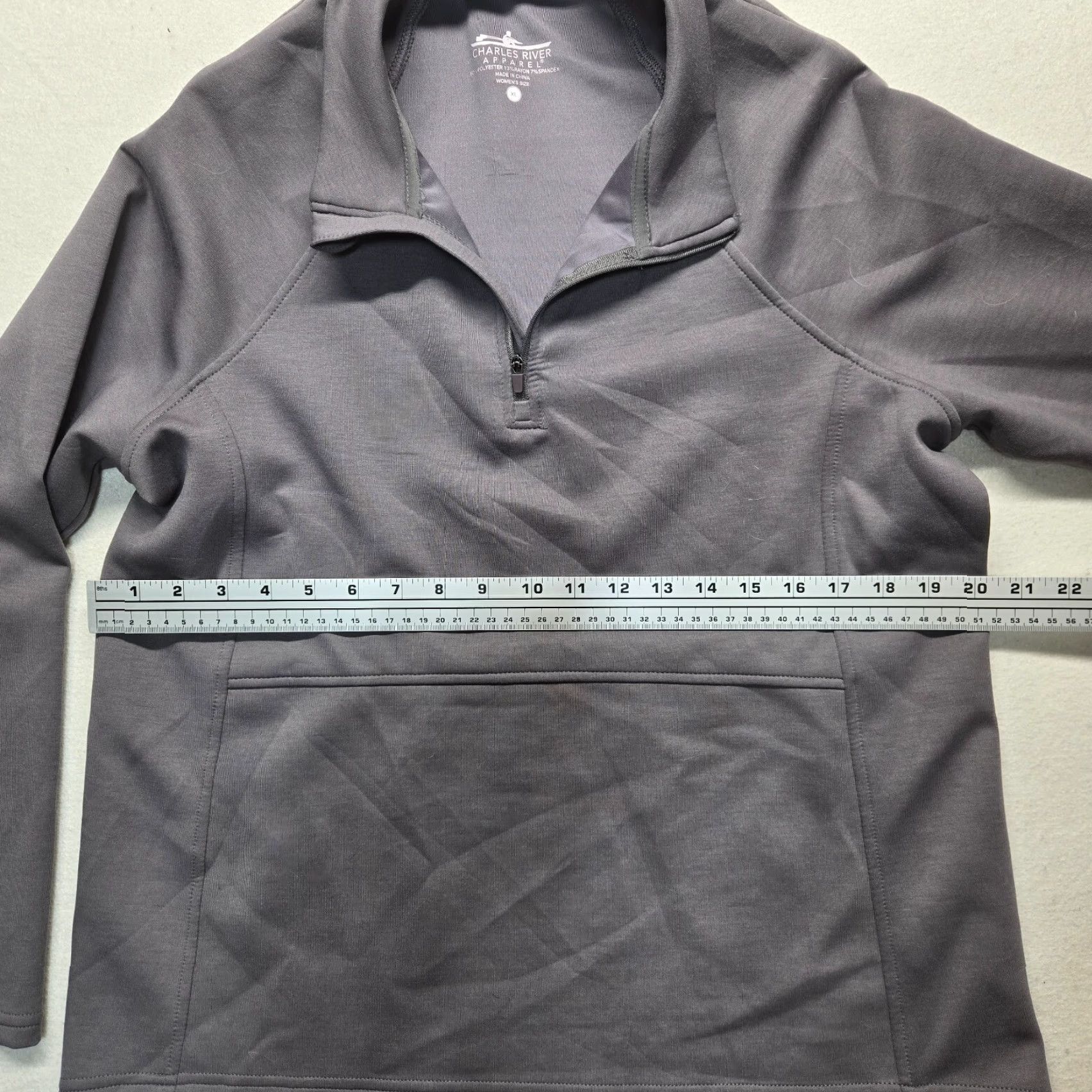Vintage Charles River Apparel Quarter Zip Gray Sweatshirt Women's XL Activewear Pullover Long Sleeve Collared Size XL / US 12-14 / IT 48-50 - 4 Thumbnail