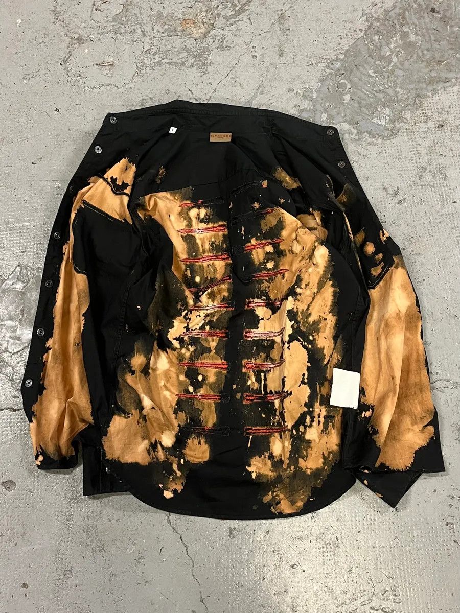 John Richmond Richmond Black & Beige Bleached Effect Shirt Size US M / EU 48-50 / 2 - 7 Thumbnail