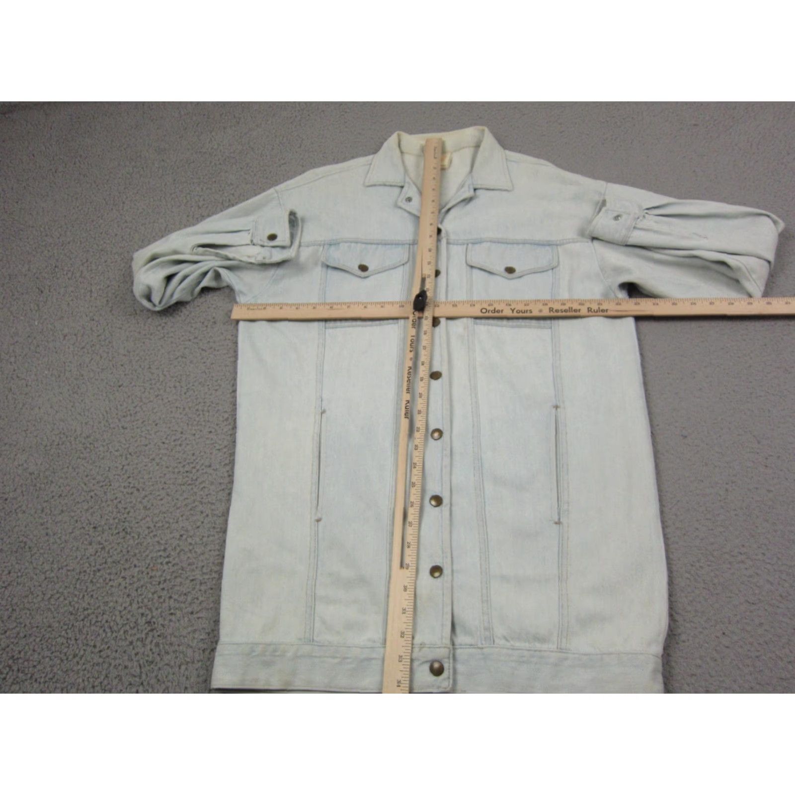 Vintage VINTAGE Candies Jacket Womens XL Blue Denim Shirt Dress Trench 90s Leather? (Note: No extra info) Size XL / US 12-14 / IT 48-50 - 6 Thumbnail