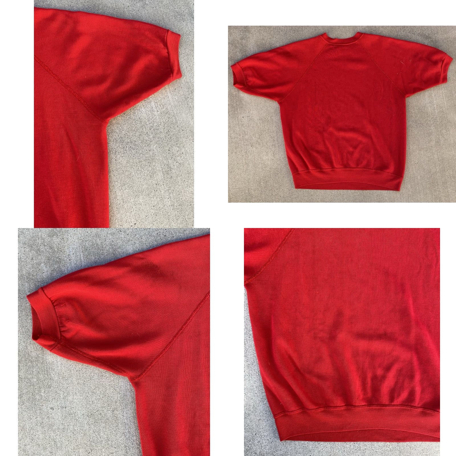 Vintage VINTAGE Short Sleeve Raglan Sweater Creslan Acrylic Worn Paint Stains Size L XL Red Mens Pullover Sweatshirt Size US XL / EU 56 / 4 - 11 Thumbnail