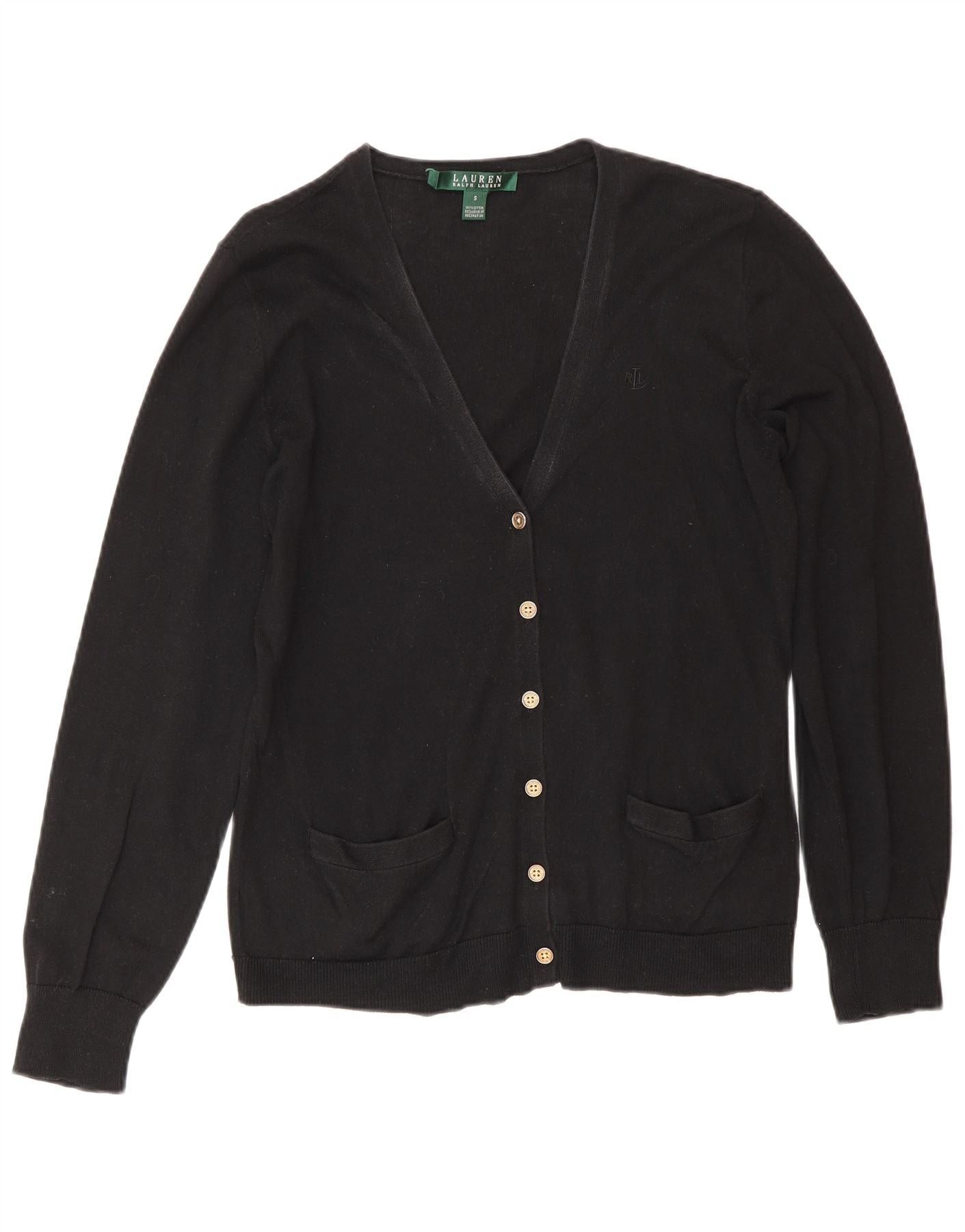 Ralph Lauren Womens Cardigan Sweater UK 10 Small Black Size XS / US 0-2 / IT 36-38 - 1 Thumbnail