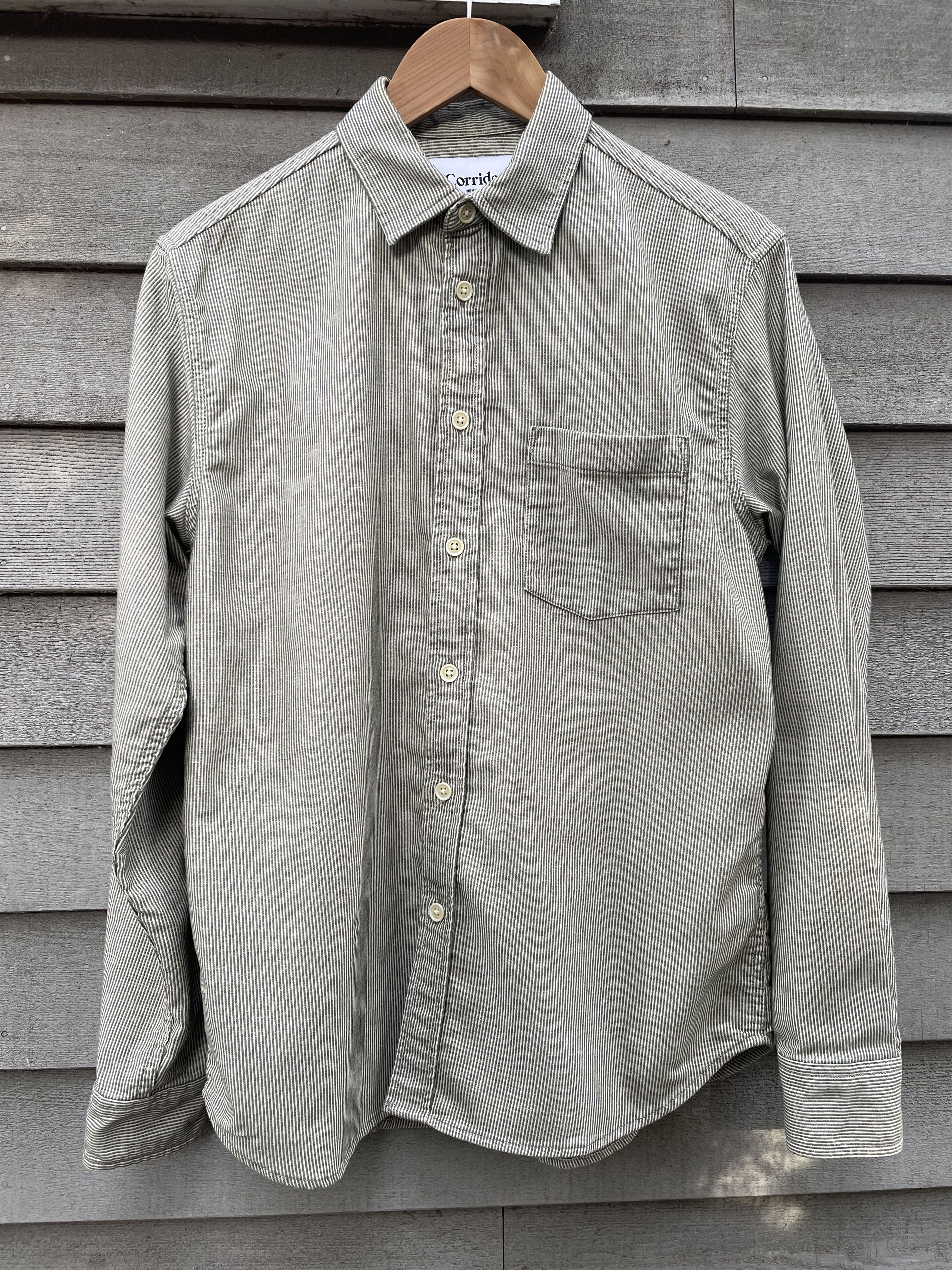 Sage Green / Natural Stripe Shirt