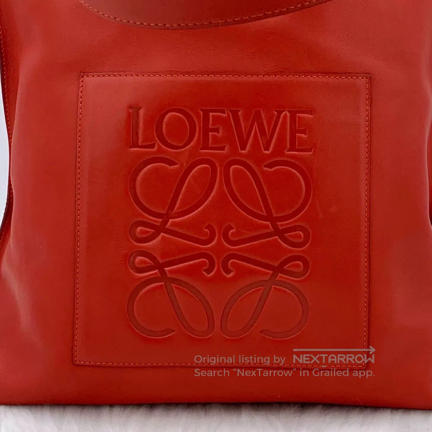 Loewe Loewe Red Logo Embossed Tote Bag. Size ONE SIZE - 7 Thumbnail
