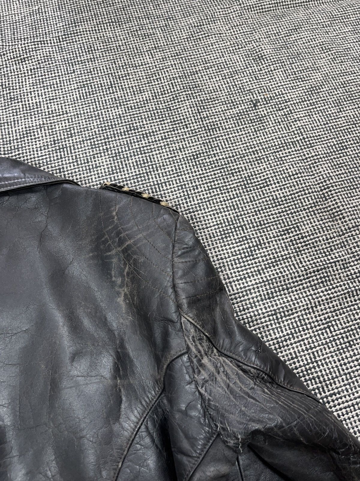Genuine Leather 40s/50s Germany WW2 Luftwaffe motorcycle leather jacket Size US M / EU 48-50 / 2 - 16 Thumbnail
