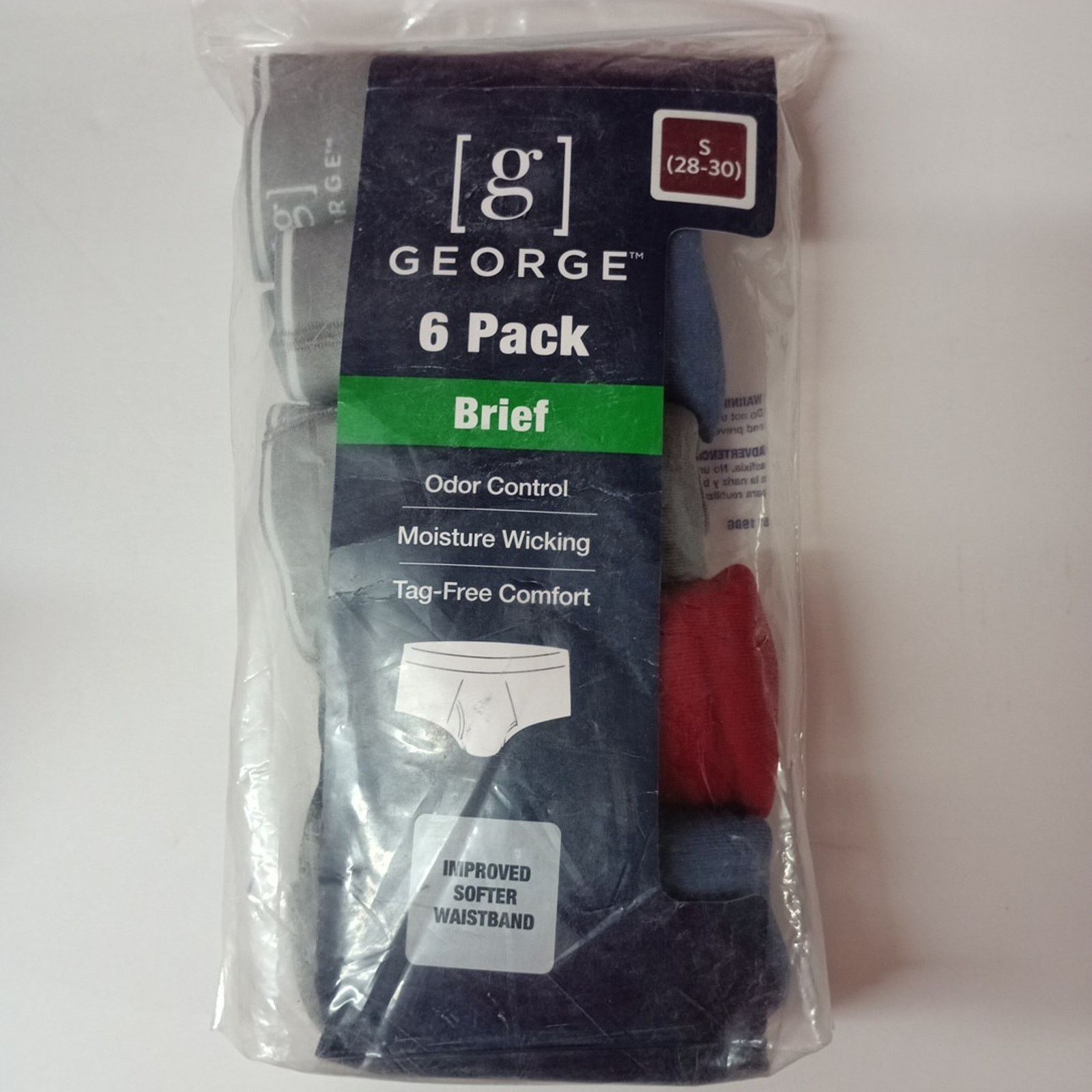 George George Men's 6 Pack Briefs Assorted Size S (28-30) Cotton Size 28 - 1 Thumbnail