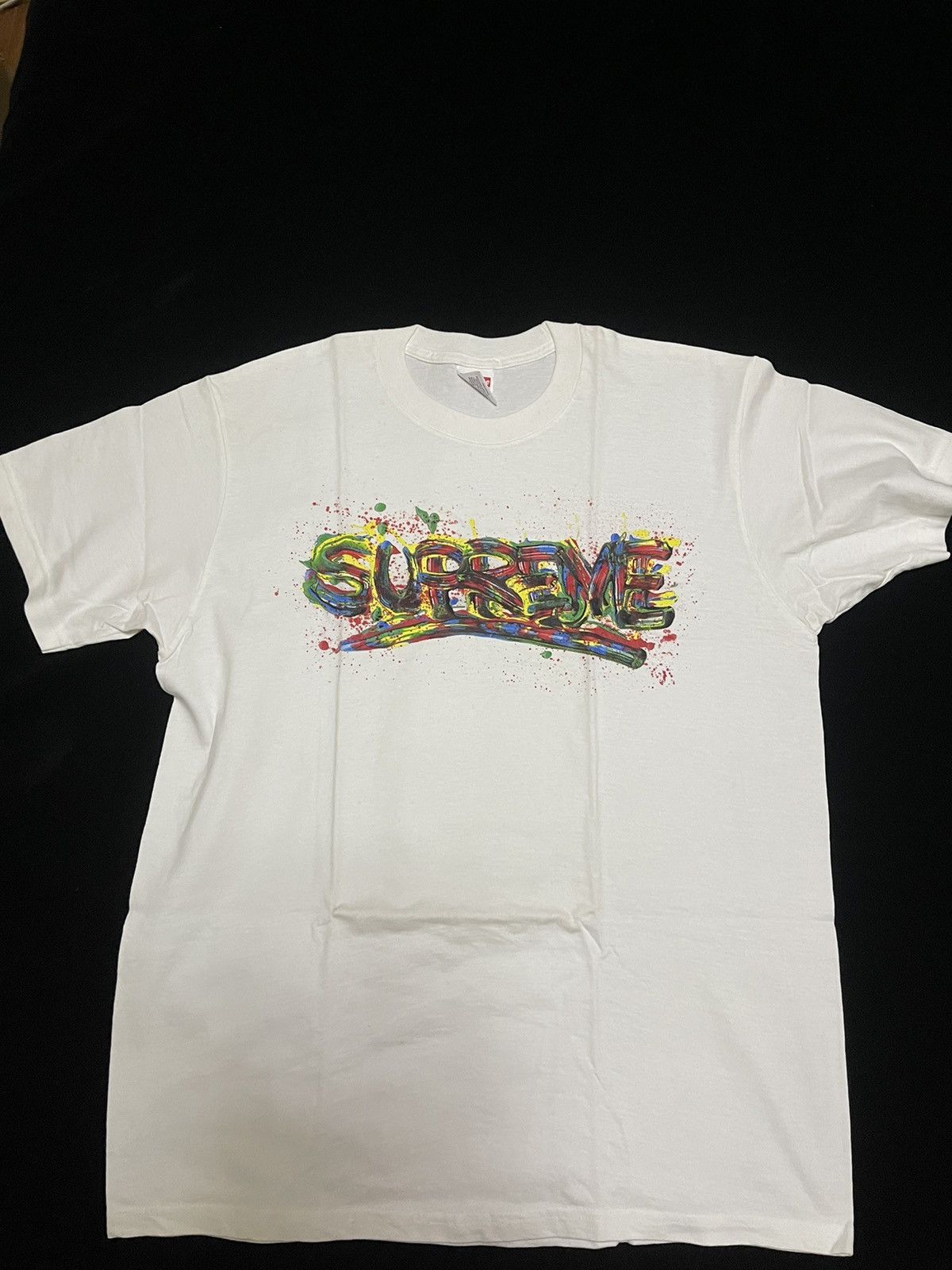 Supreme Supreme paint logo tee white Size US M / EU 48-50 / 2 - 1 Thumbnail