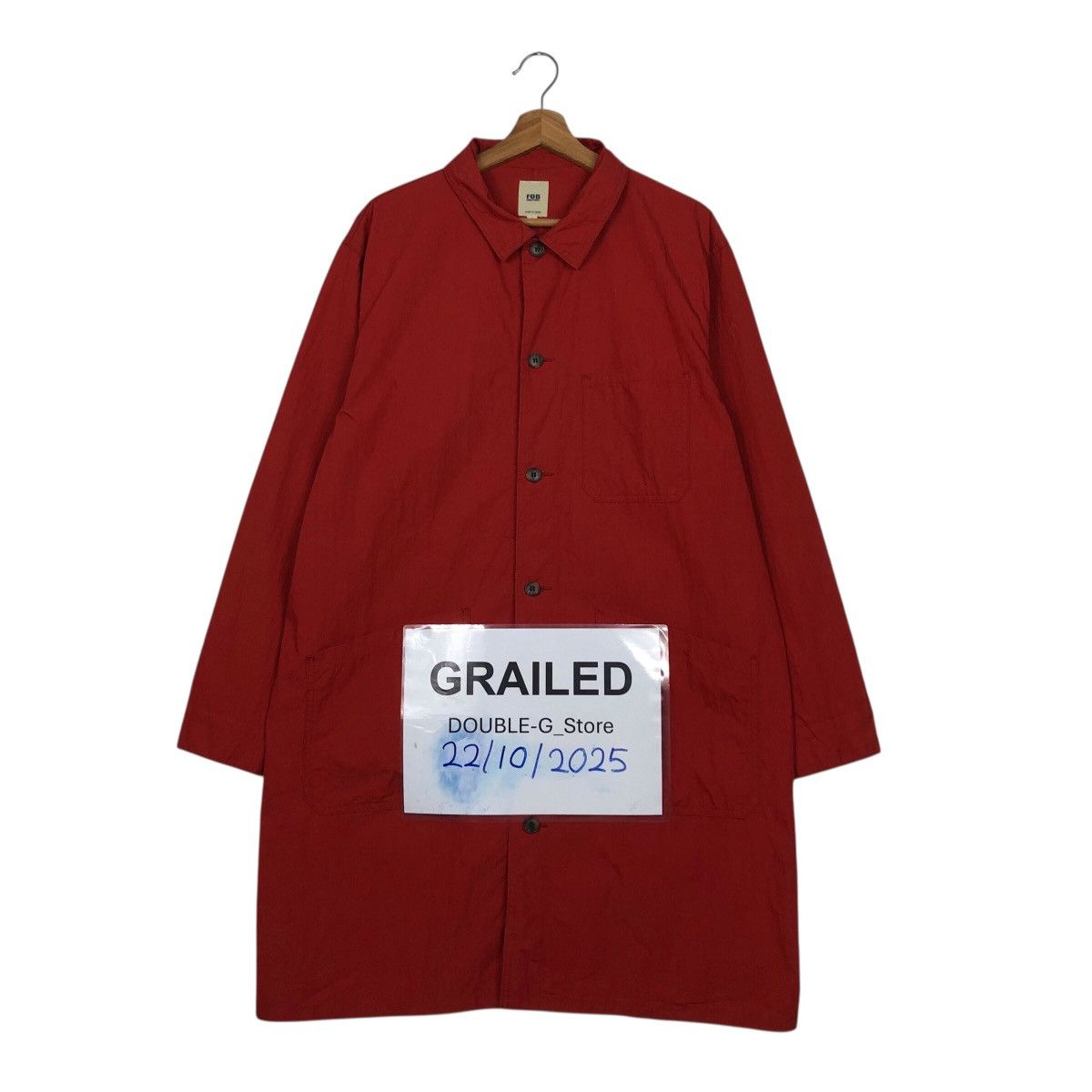 Japanese Brand 📌Rich Red Vintage Long Jacket Chore Detroit FOB Factory Size US L / EU 52-54 / 3 - 1 Thumbnail