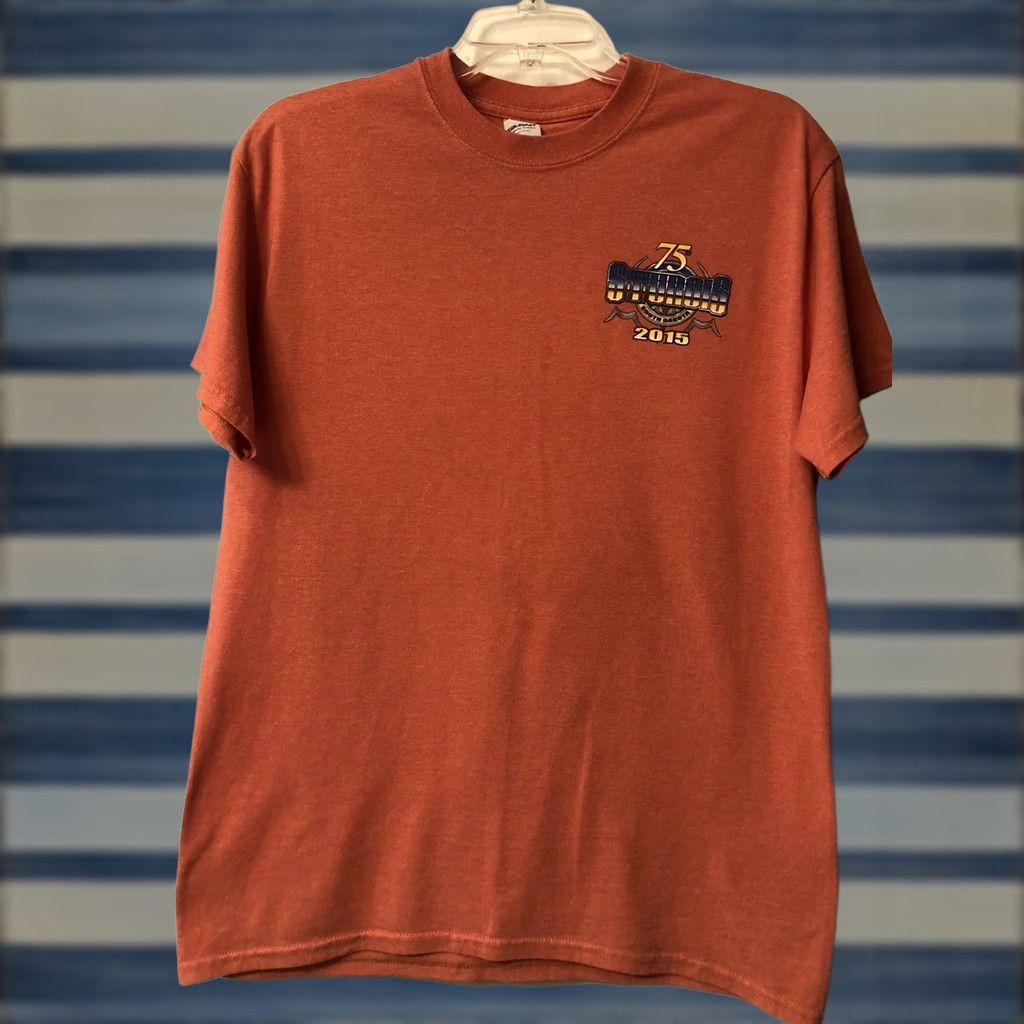 Gildan STURGIS 2015 75th Anniversary Men's T Shirt Orange Medium Gildan Graphic Tee Cotton Blend Size US M / EU 48-50 / 2 - 1 Thumbnail