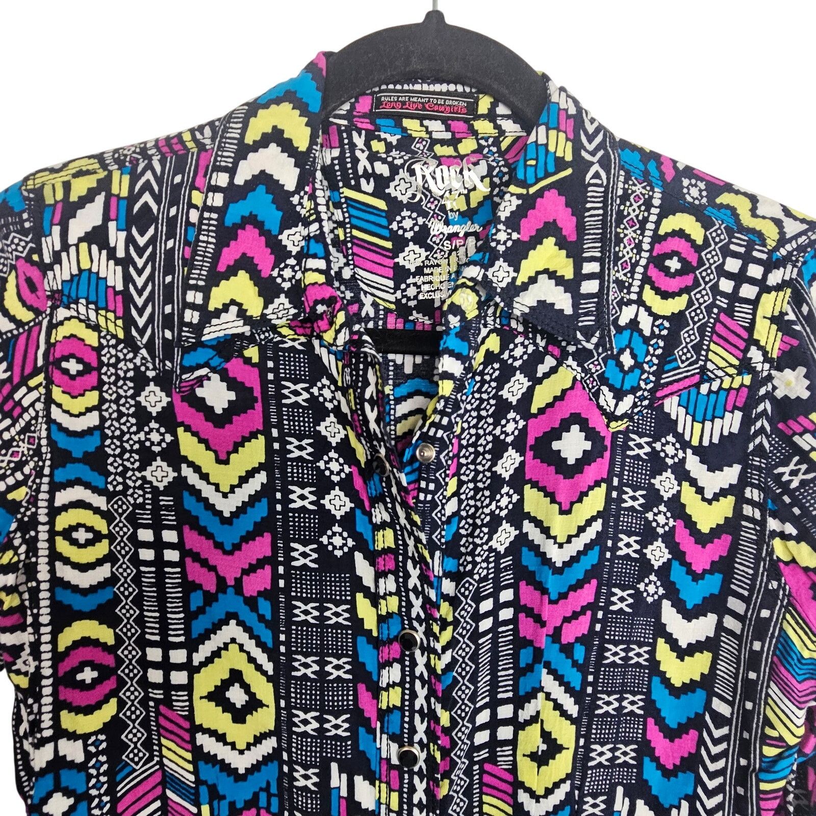 Wrangler Rock 47 Wrangler Womens Southwestern Geometric Western Shirt Size S / US 4 / IT 40 - 2 Thumbnail
